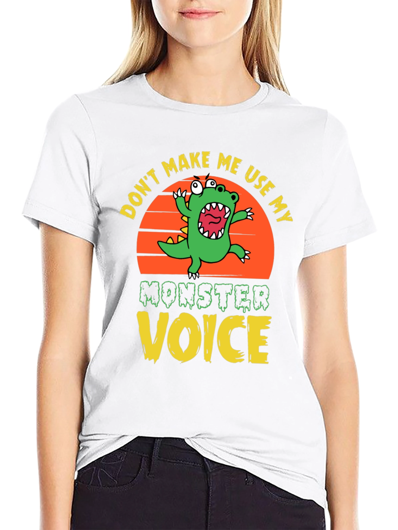 Black Don't Make Me Use My Monster Voice Graphic Tee view 9