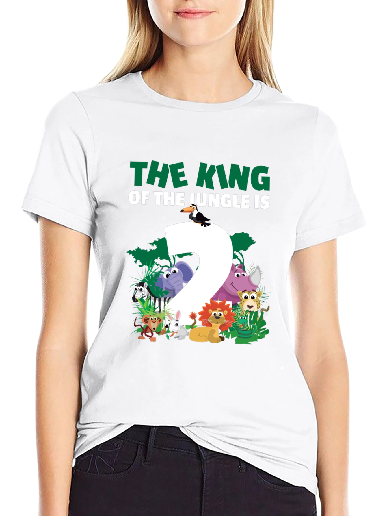 Black King of the Jungle Birthday T-Shirt - Two Year Old view 9