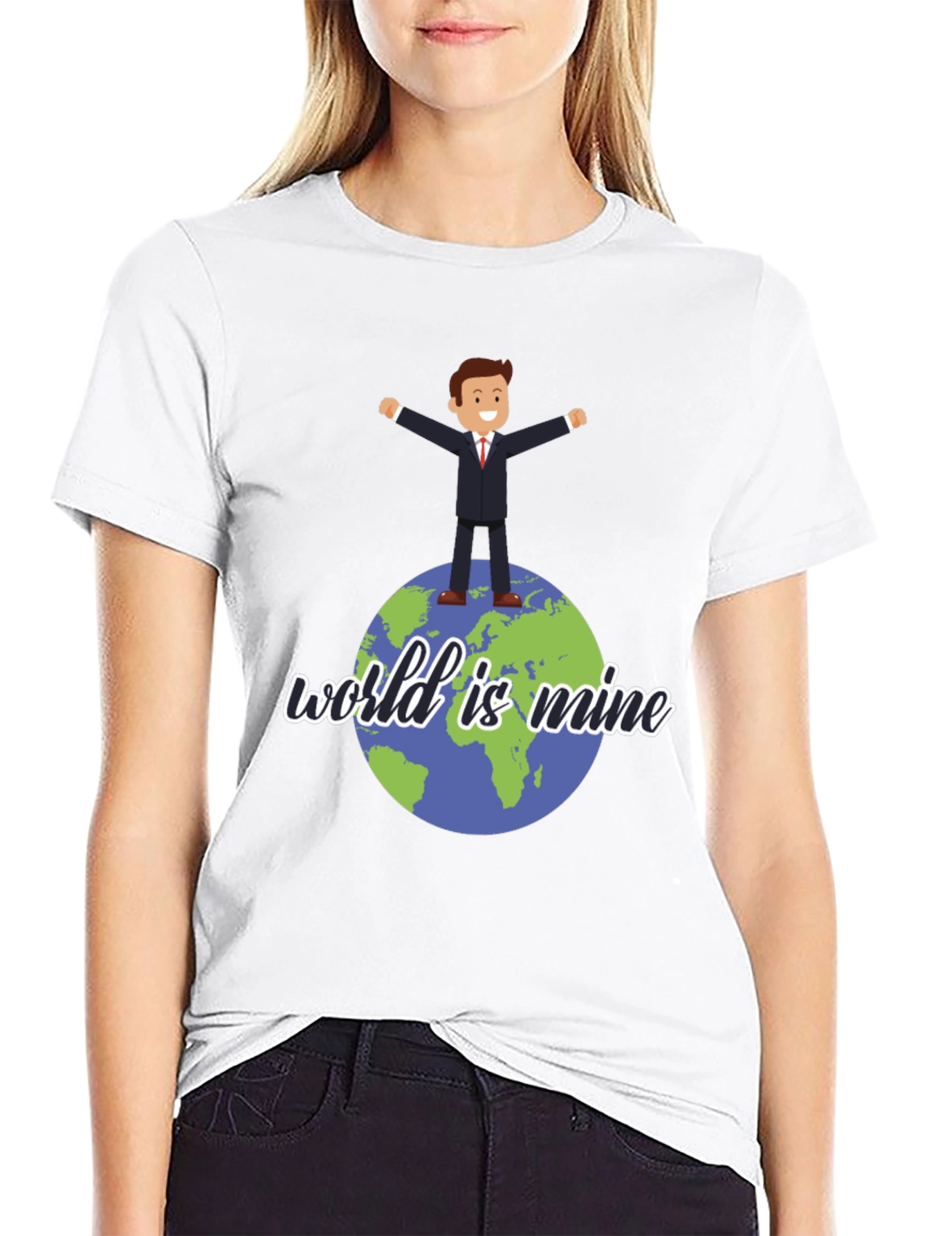 Black World is Mine Graphic Tee - Black Unisex T-Shirt view 9