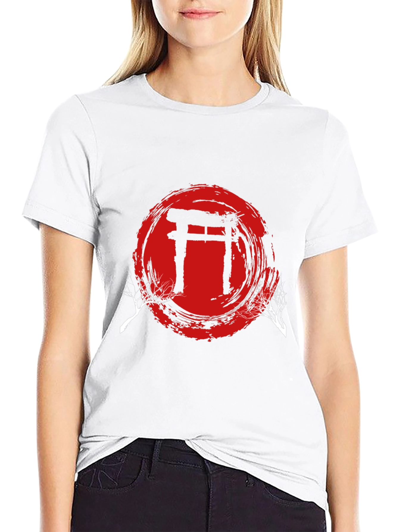 Black Japanese Torii Gate T-Shirt view 9