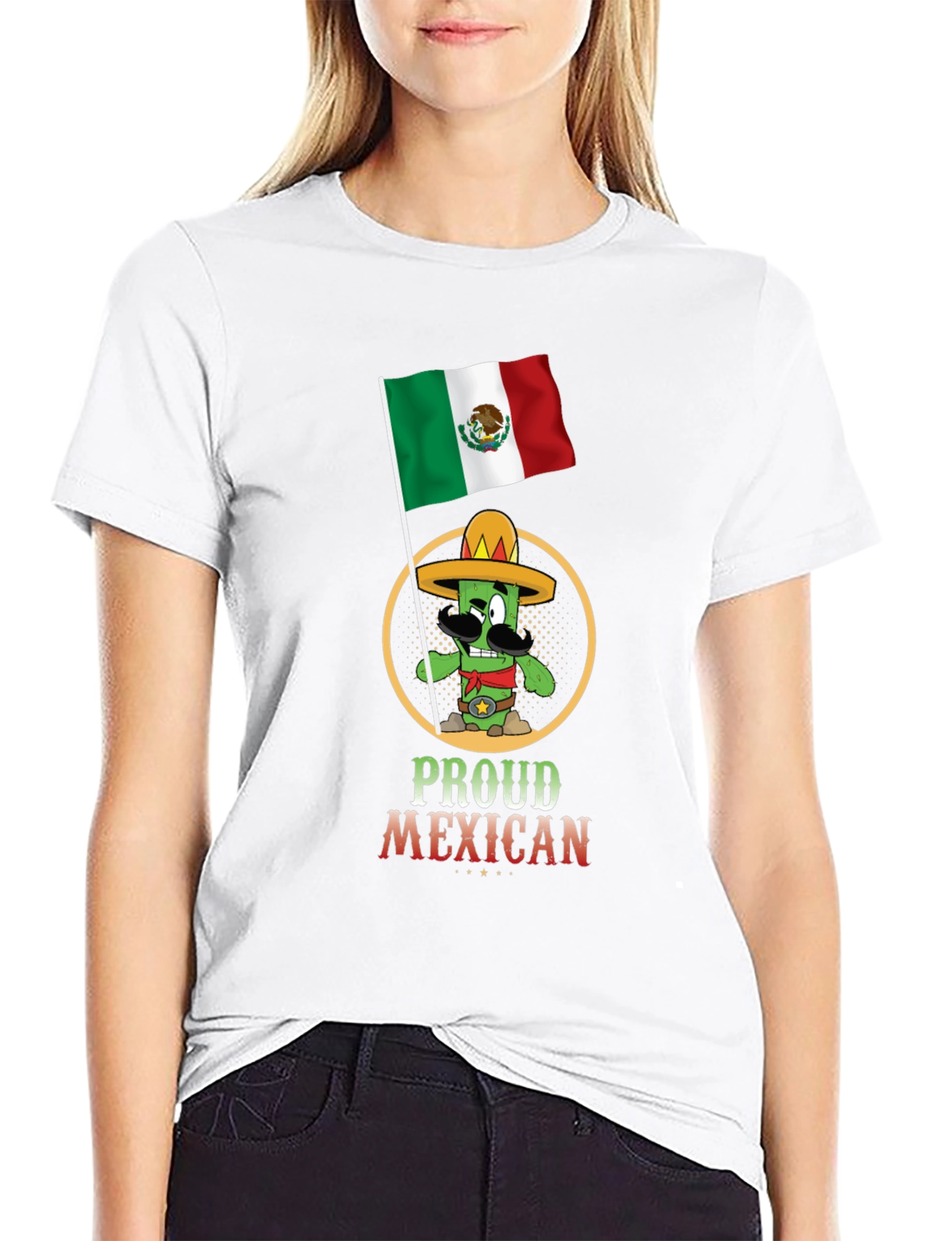 Black Proud Mexican T-Shirt - Cactus Graphic Tee view 9