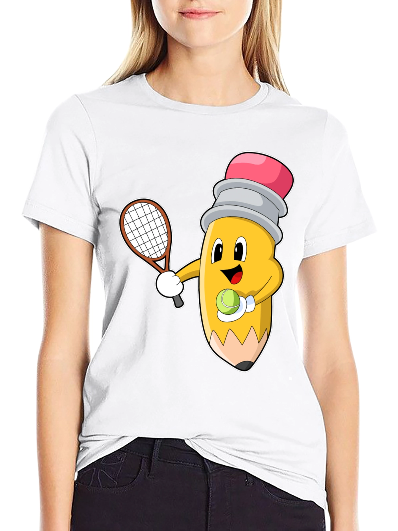 Tennis Pencil Graphic Tee - Funny Sport Shirt - 9
