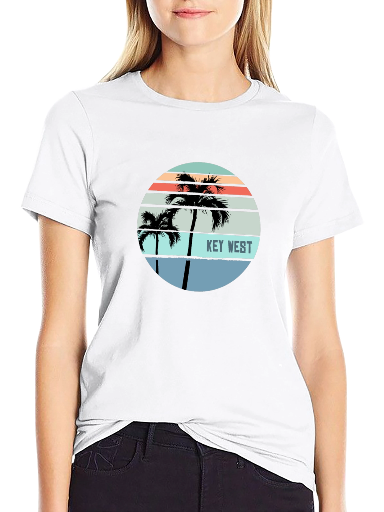 Black Key West Palm Tree Graphic Tee - Island Style view 9