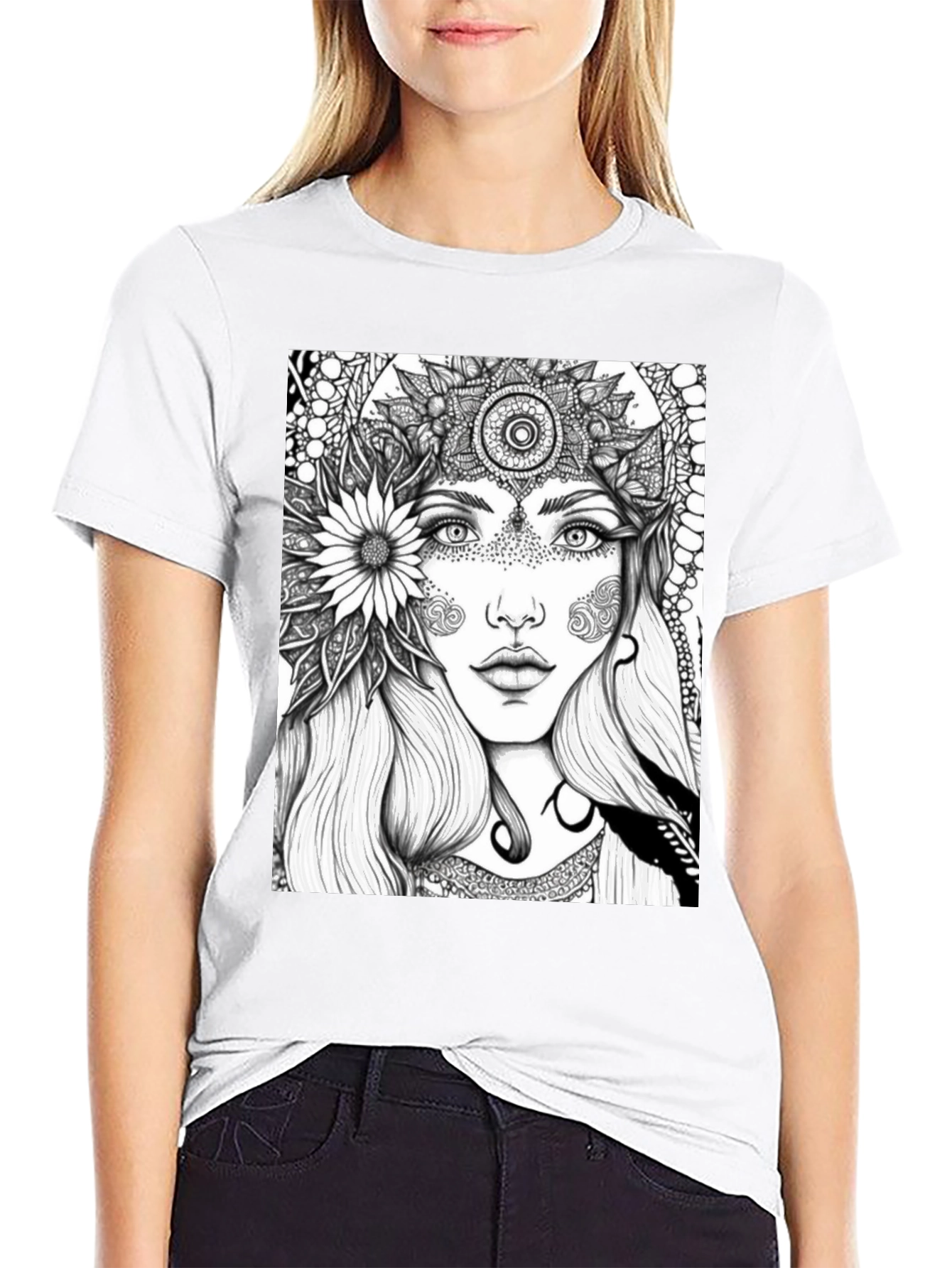 Black Mystic Woman Graphic Tee - Black view 9