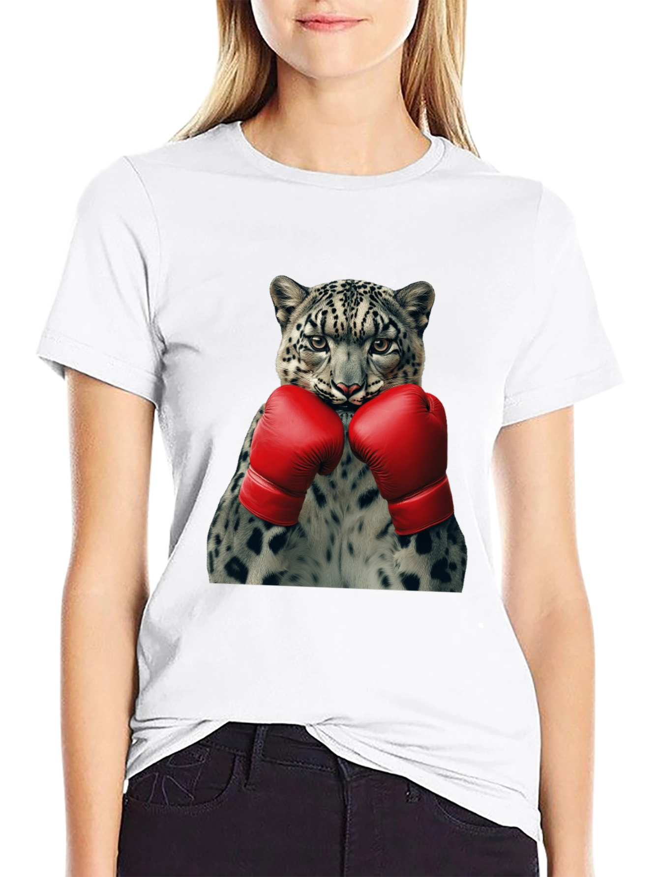 Black Leopard Boxer Graphic Tee - Punchy Style! view 9