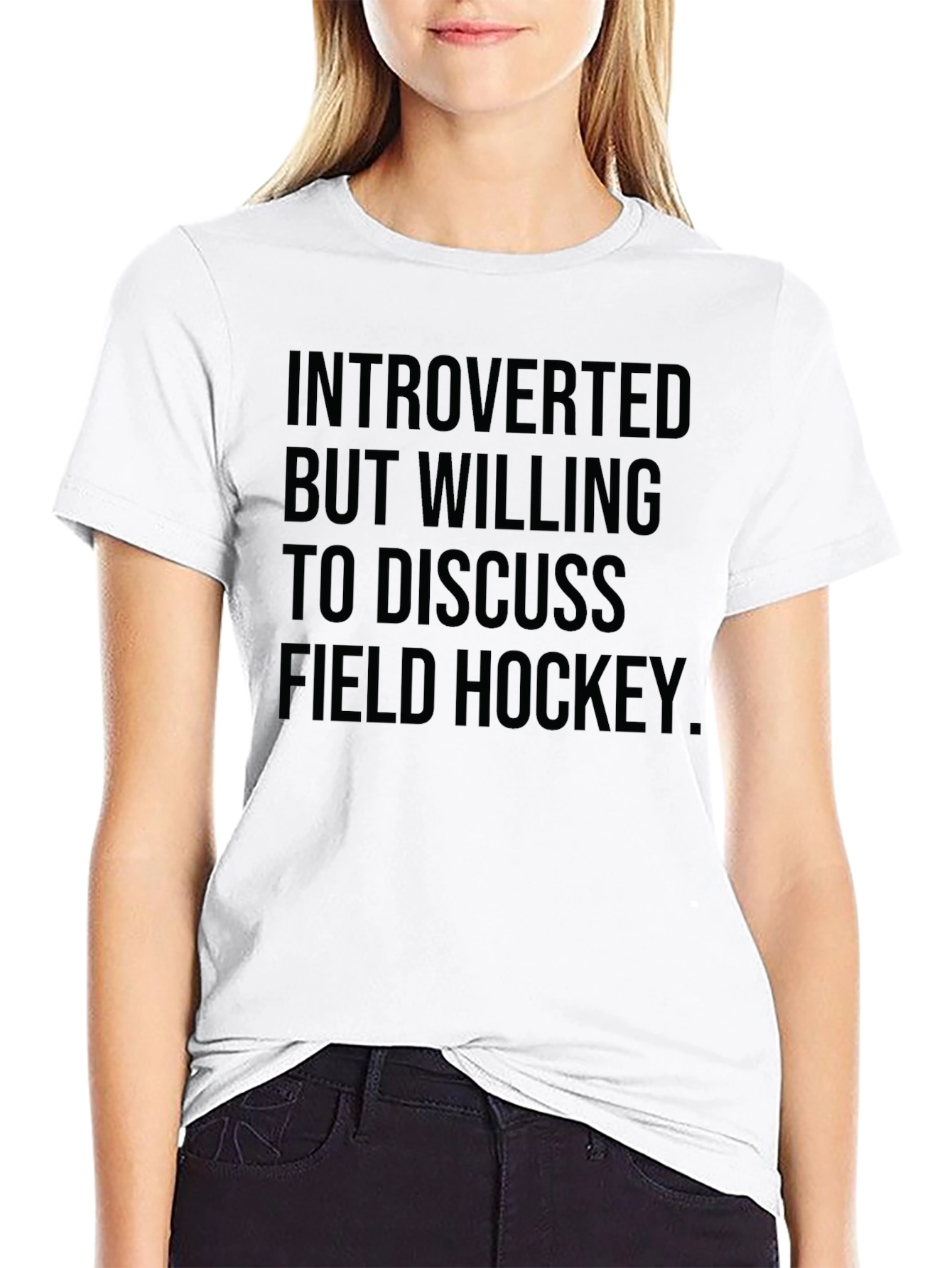 Black Introverted Field Hockey T-Shirt Funny Tee view 9