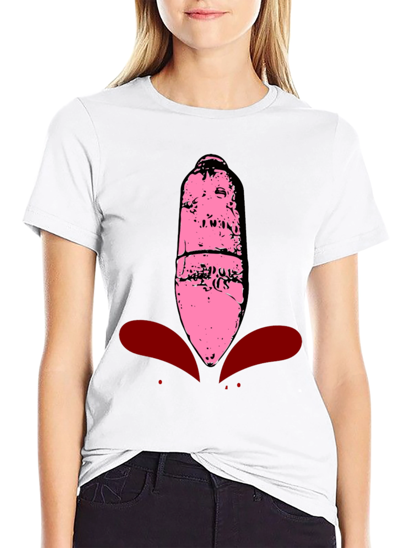 Black Pink Alien Head Graphic Tee - Men's Black T-Shirt view 9