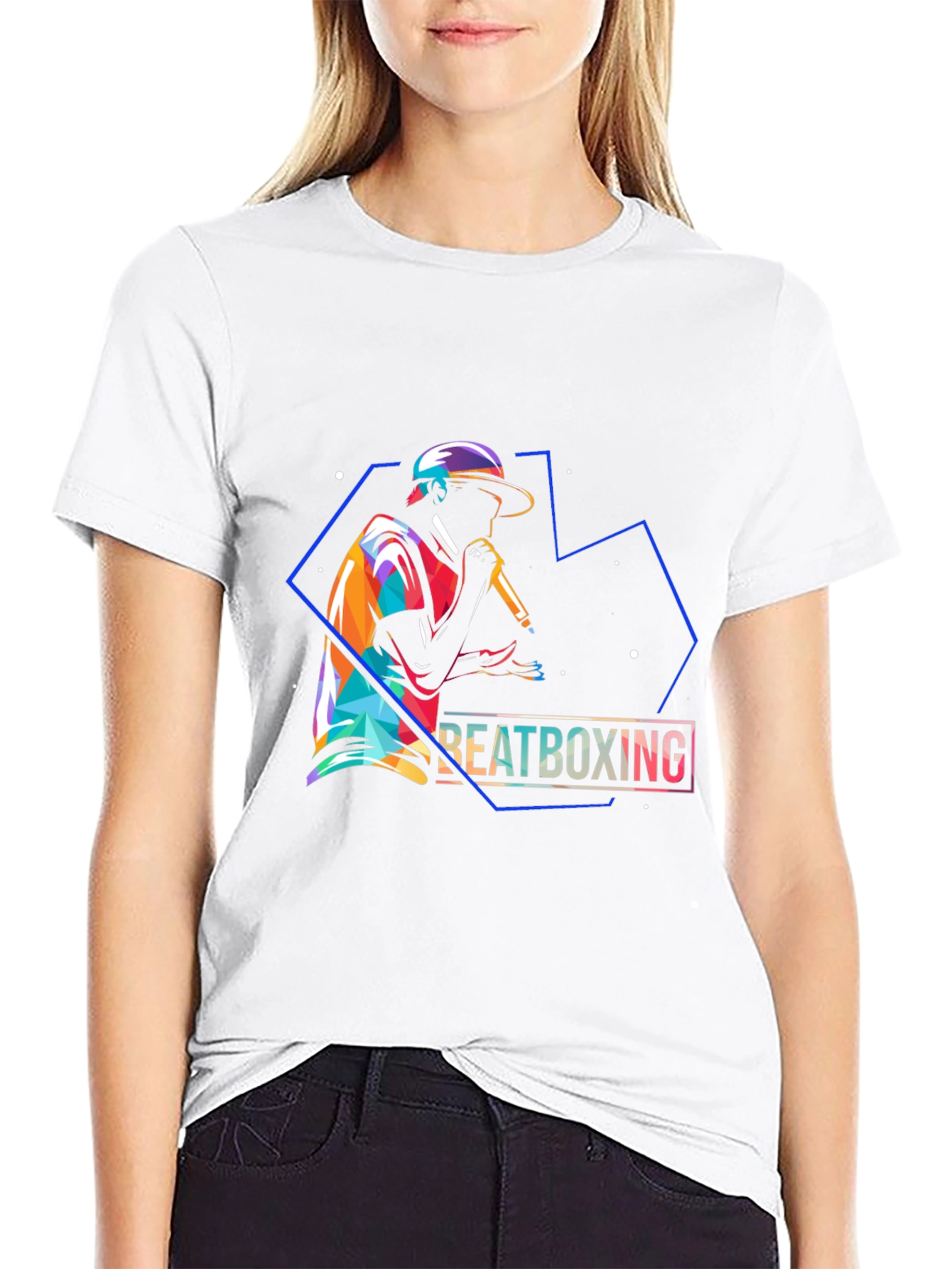 Black Beatboxing T-Shirt - Vibrant Music Graphic Tee view 9