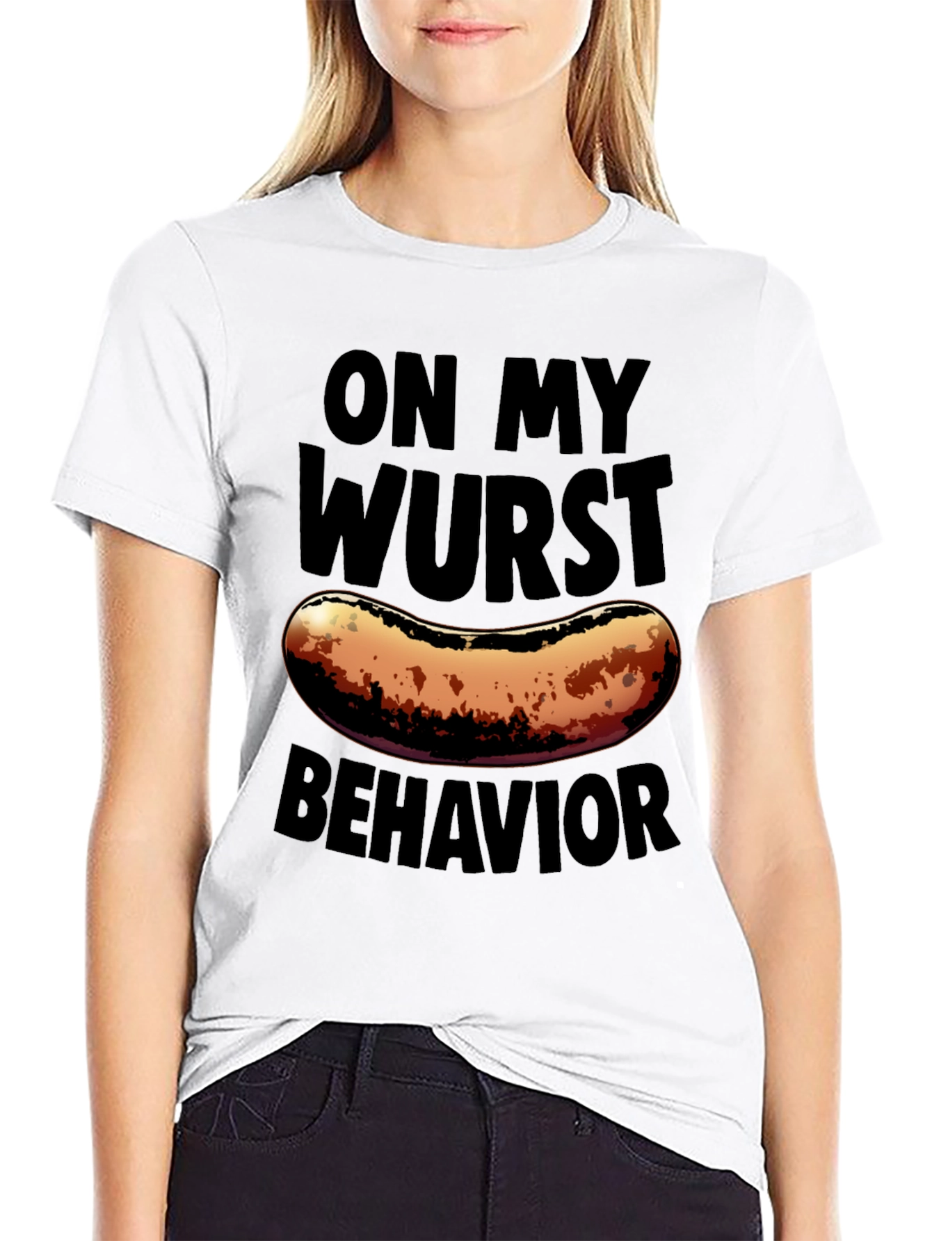 Black On My Wurst Behavior Graphic T-Shirt view 9