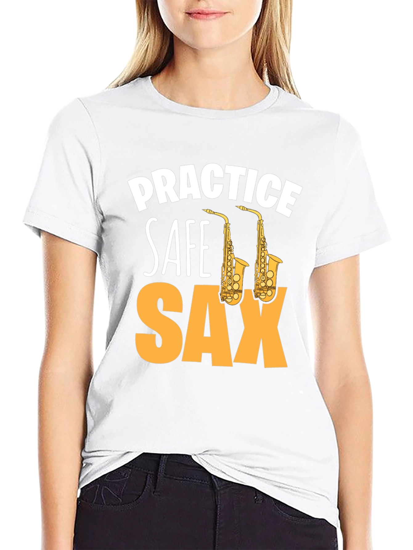 Black Practice Safe Sax Funny Music T-Shirt view 9