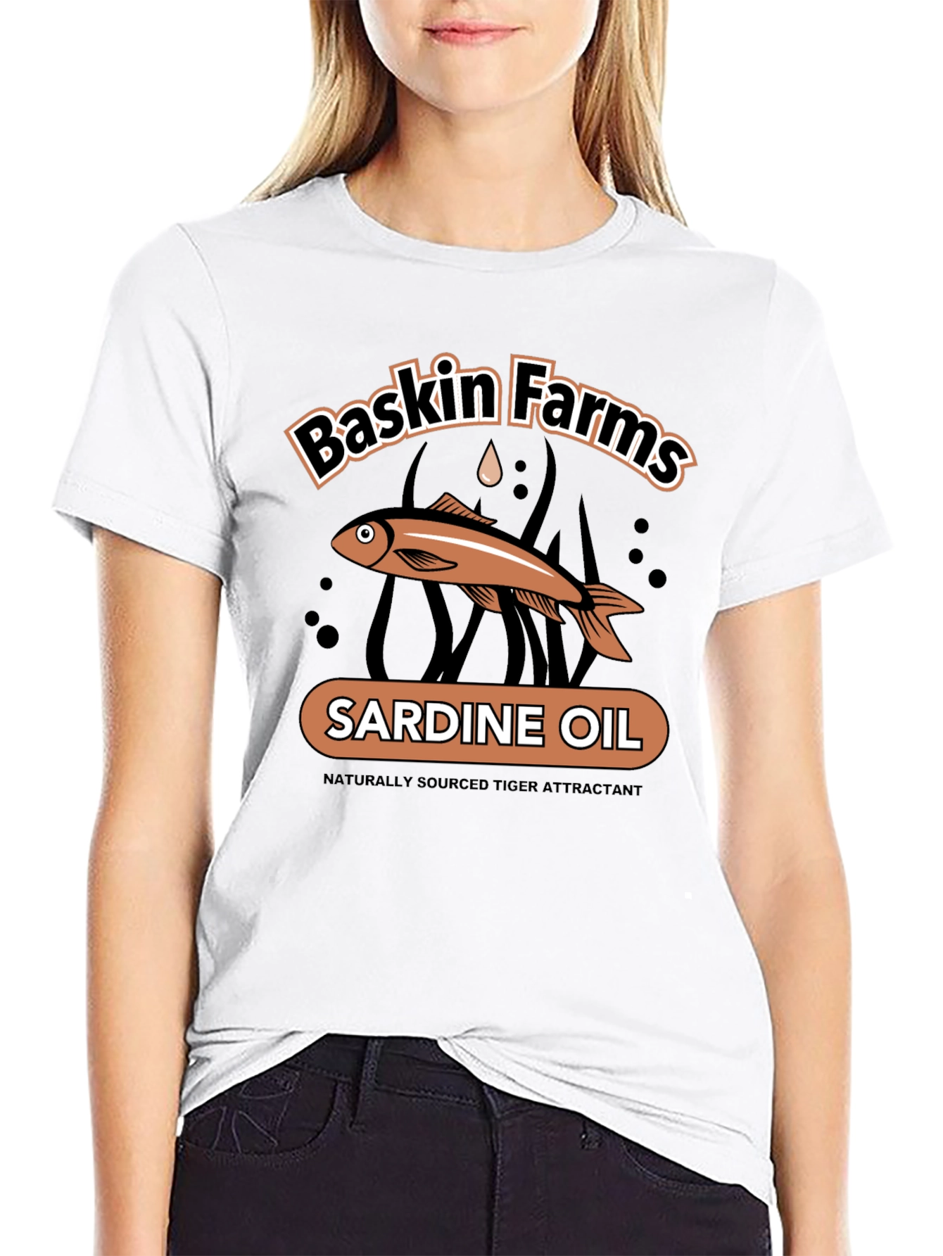 Black Baskin Farms Sardine Oil Graphic T-Shirt view 9