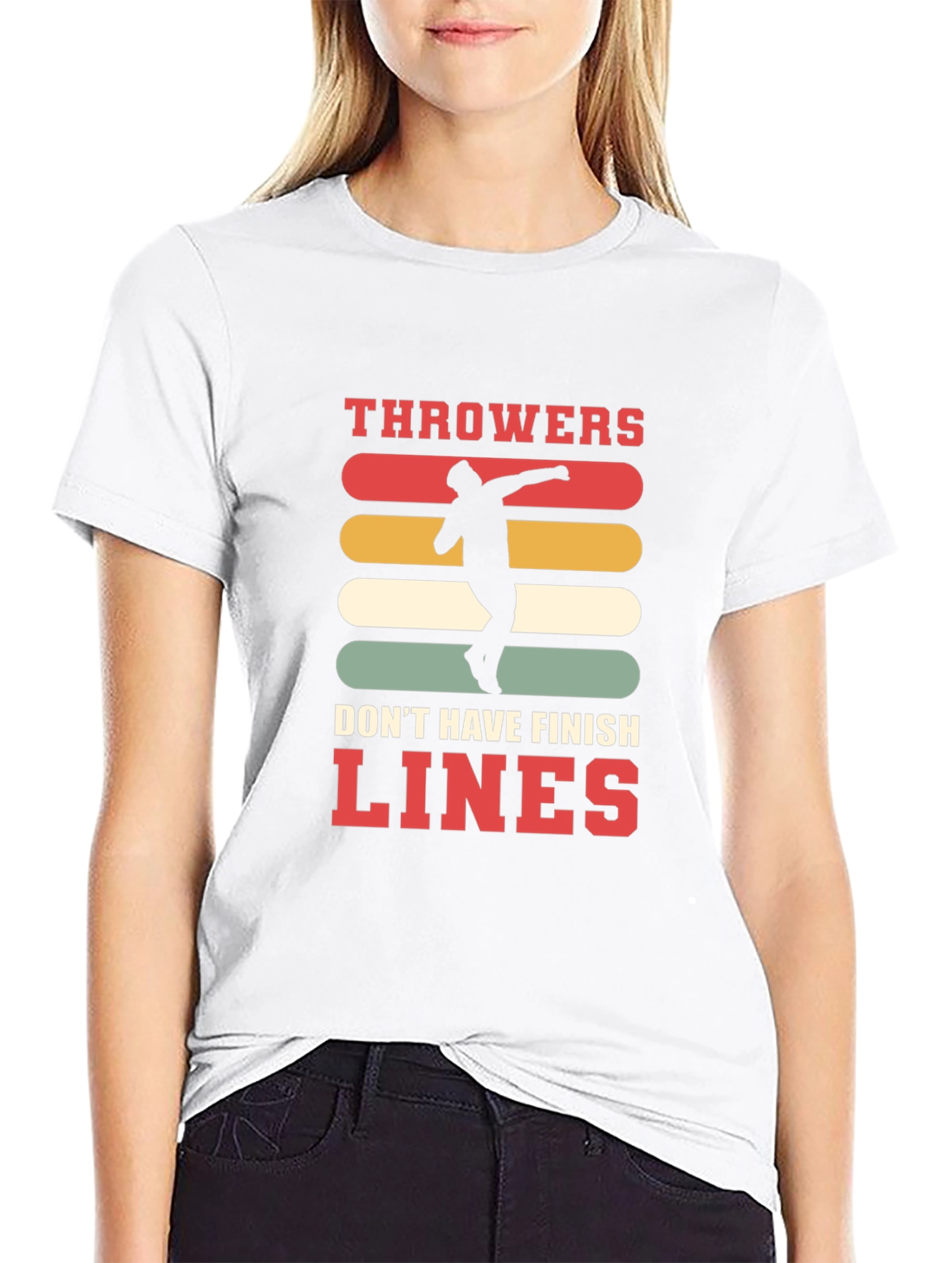 Black Throwers Don't Have Finish Lines Graphic Tee view 9
