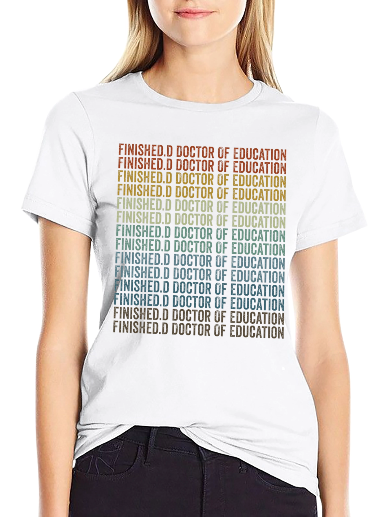 Black Finished Doctorate of Education Grad T-Shirt view 9