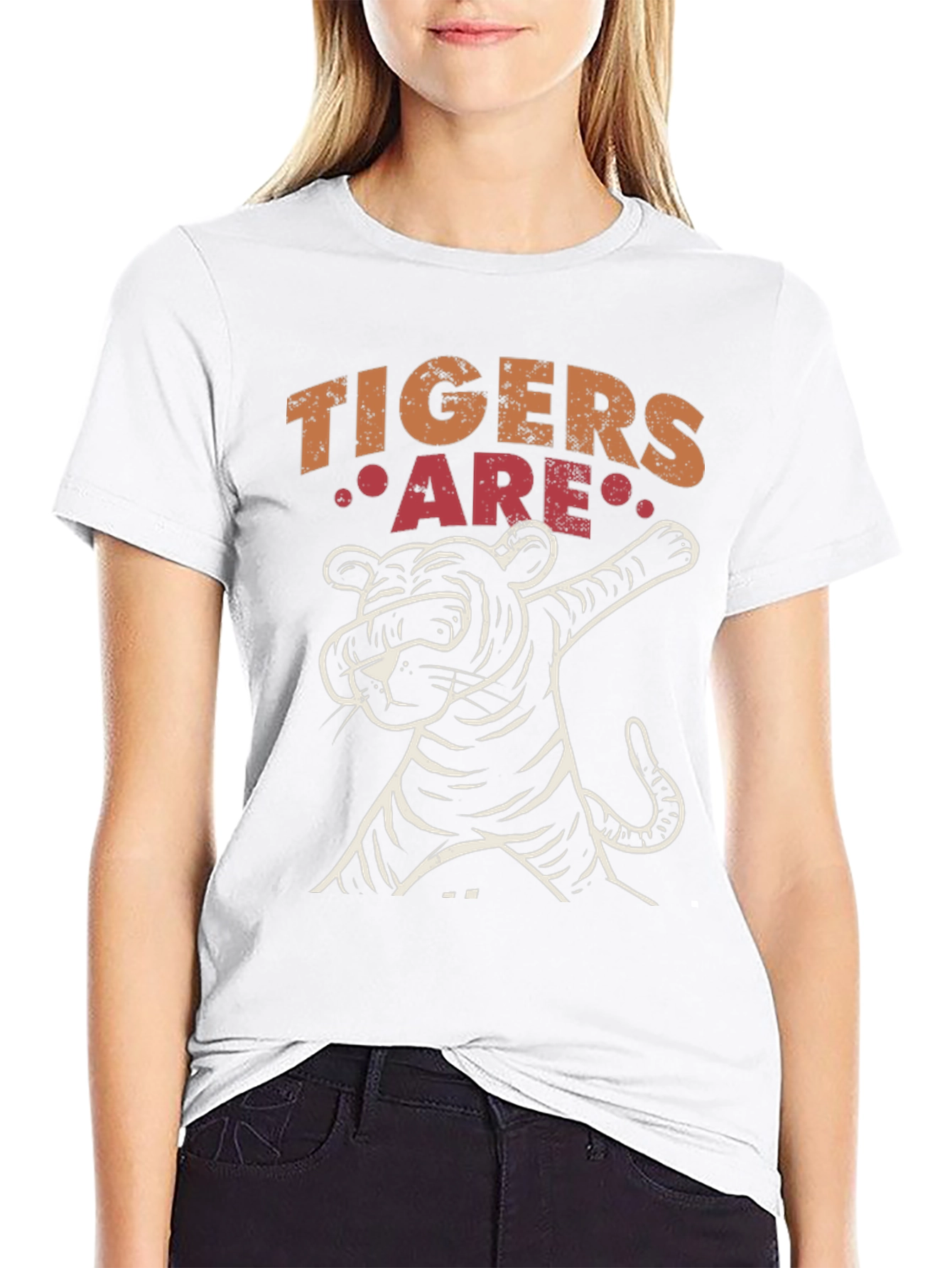 Black Dabbing Tiger Graphic Tee - Cool Novelty Design view 9