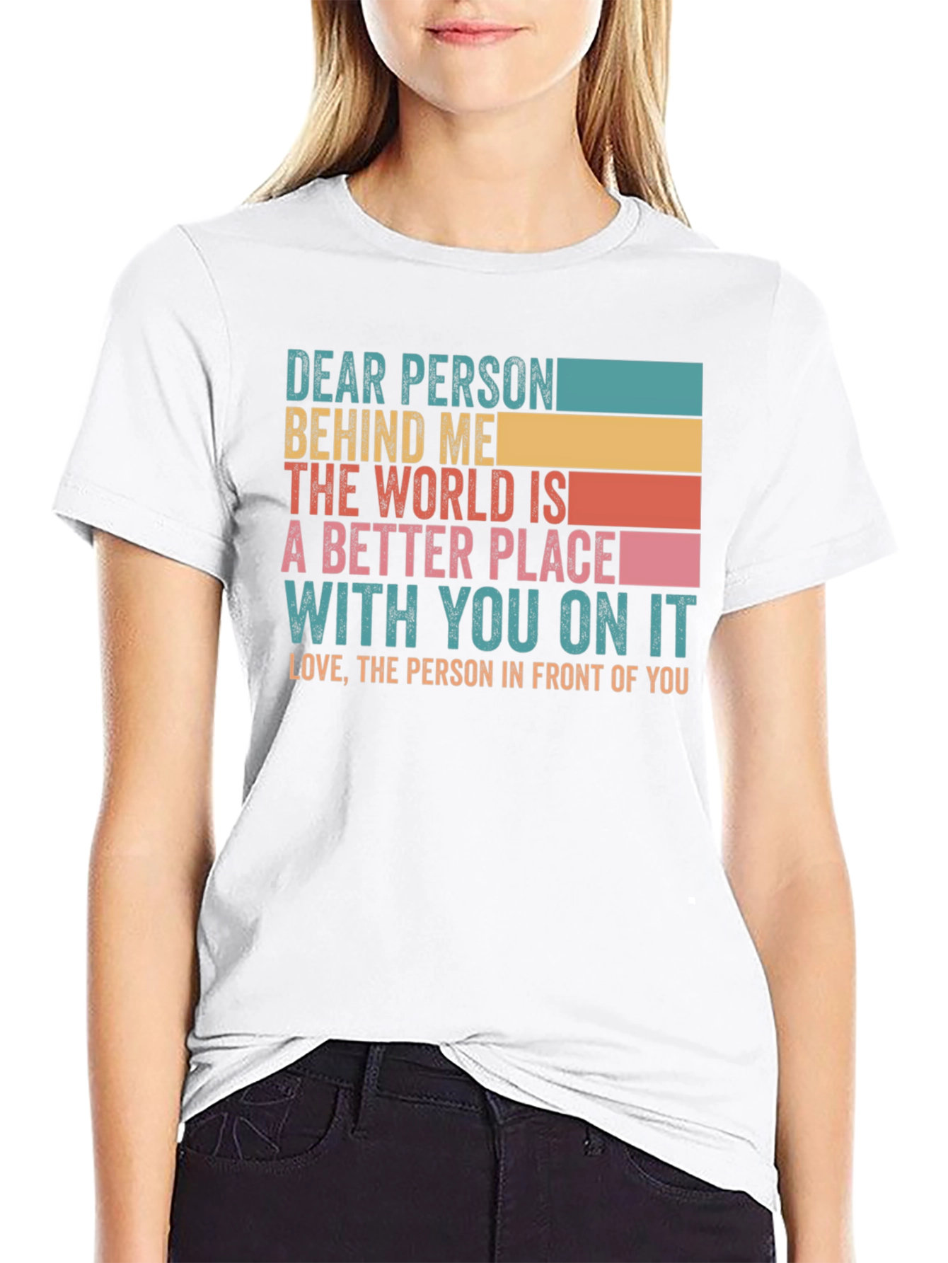 Black Dear Person Behind Me Graphic T-Shirt view 9