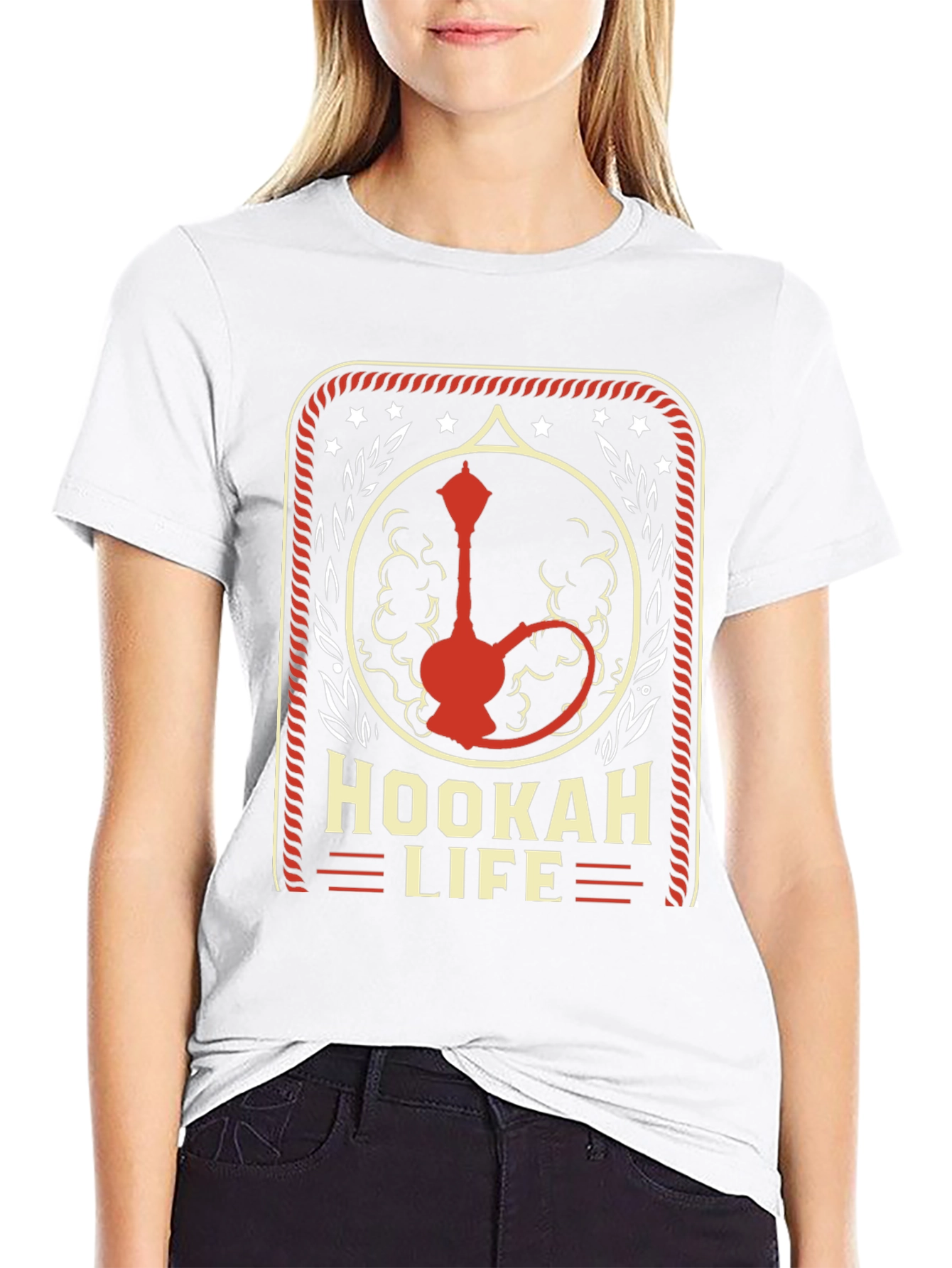 Black Hookah Life Graphic T-Shirt - Casual Wear view 9