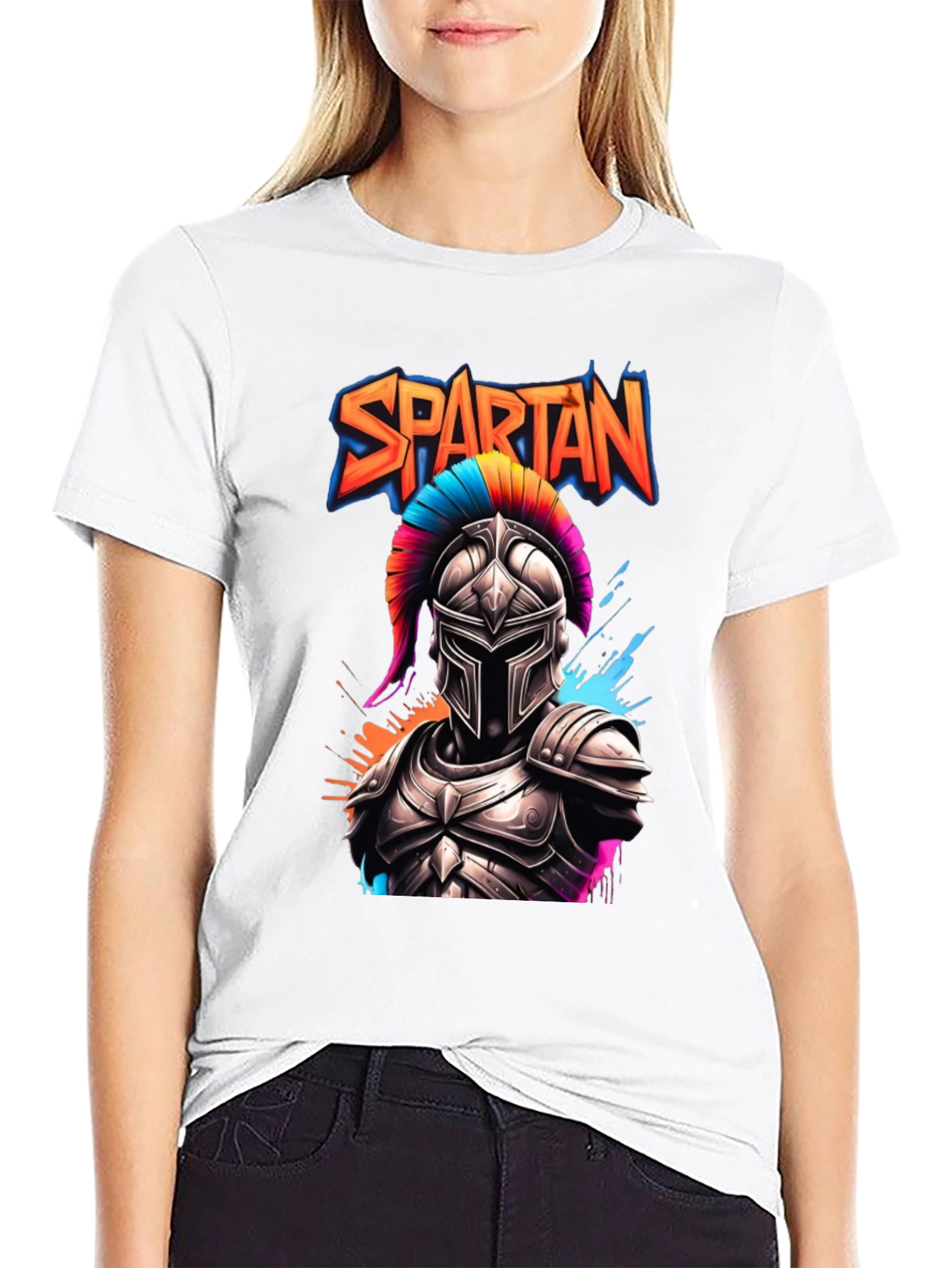 Black Spartan Warrior Graphic T-Shirt view 9