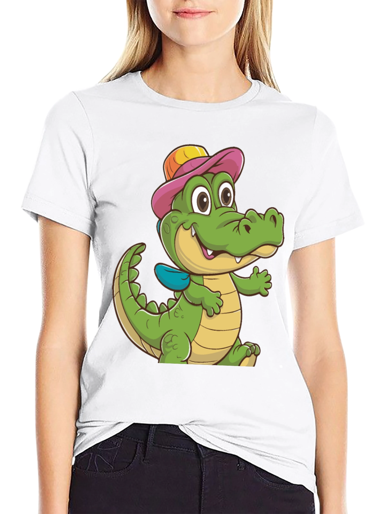 Black Cartoon Alligator T-Shirt view 9
