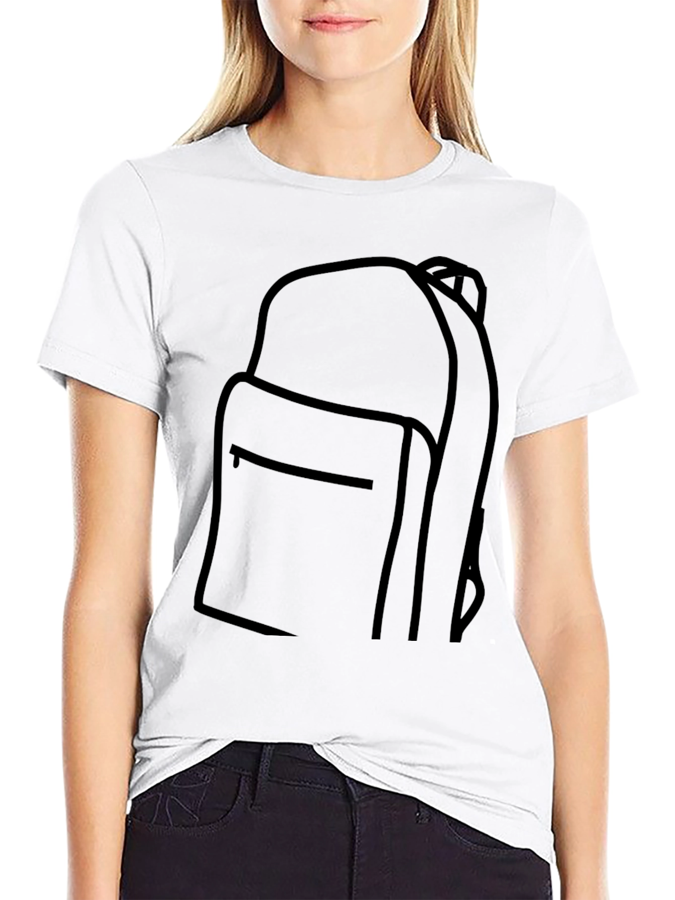 Black Backpack Graphic Tee - Casual Black T-Shirt view 9