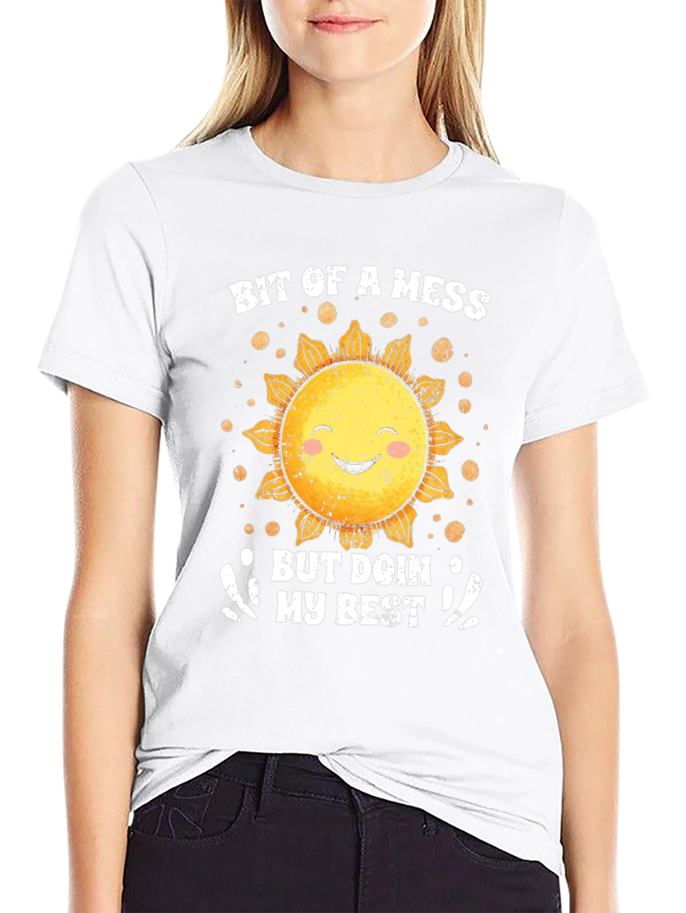 Black Bit of a Mess Sunflower Graphic Tee view 9