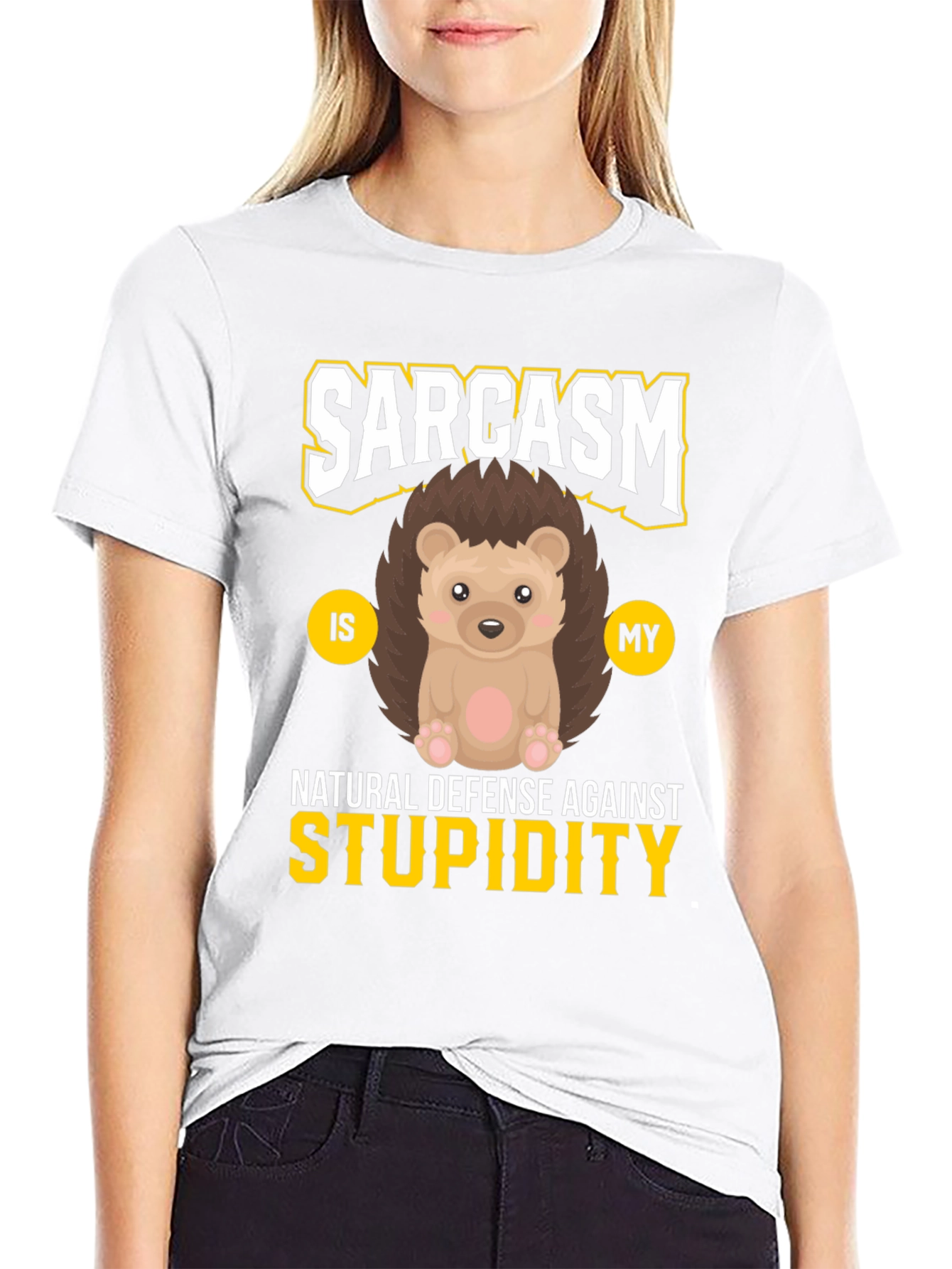 Black Sarcasm Hedgehog T-Shirt view 9