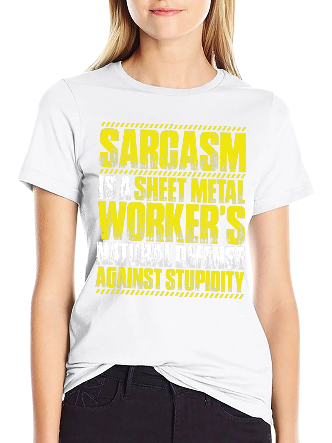 Black Sarcasm Sheet Metal Worker's T-Shirt view 9