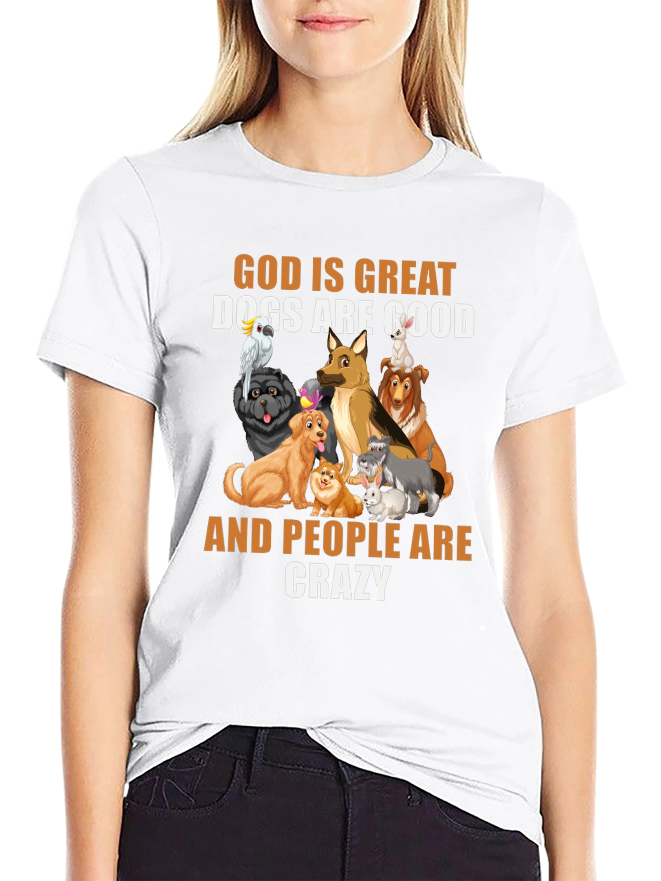 Black God Is Great Dogs Are Good T-Shirt view 9