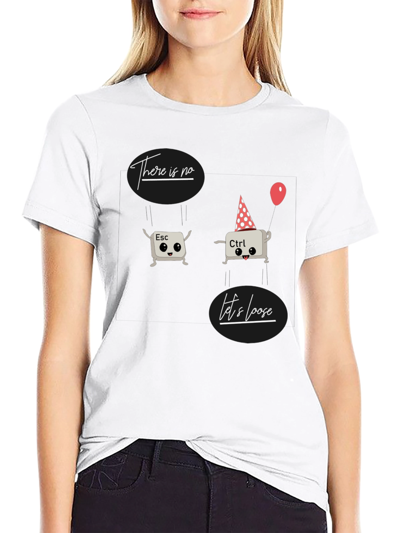 Black There is No Ctrl+Esc Funny Programmer T-Shirt view 9