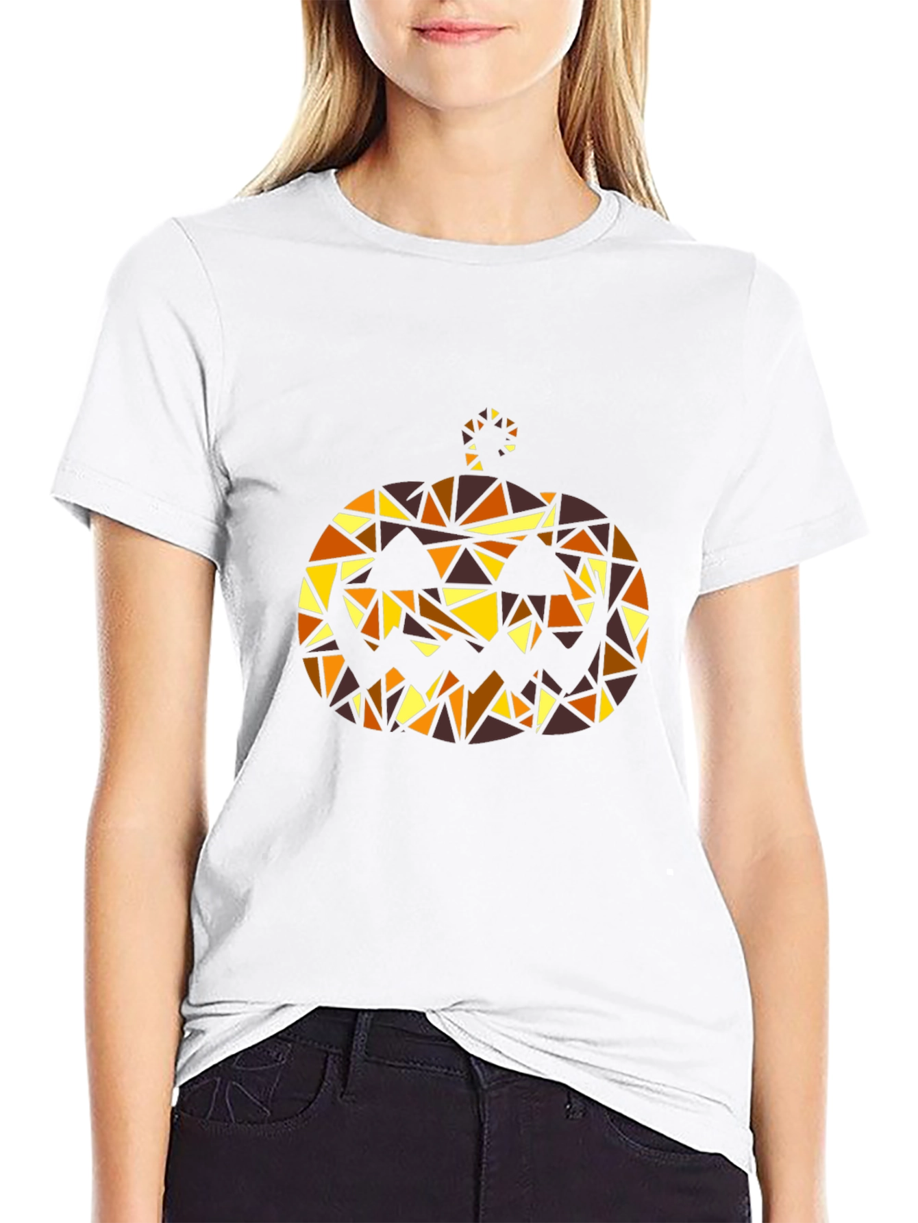 Black Geometric Pumpkin T-Shirt view 9