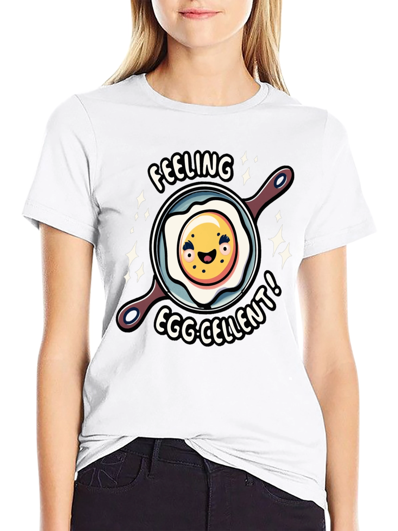 Black Feeling Egg-cellent Graphic Tee - Funny Food Shirt view 9