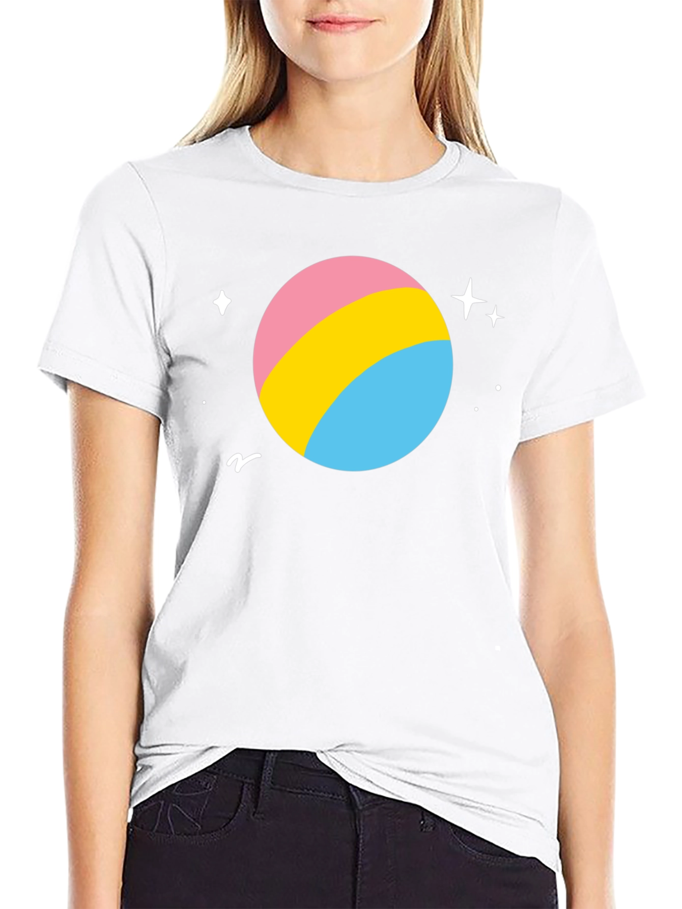 Black Pansexual Pride Planet T-Shirt - Black view 9