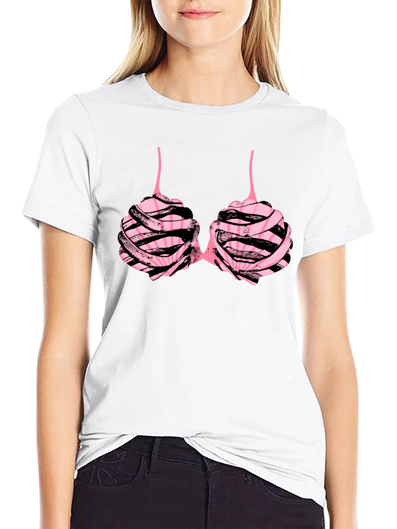 Black Funny Bra T-Shirt view 9