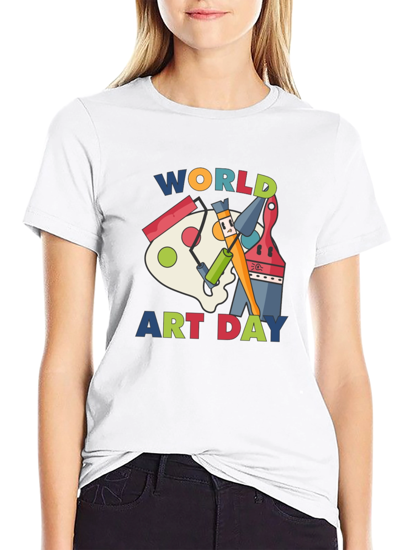 Black World Art Day Black T-Shirt view 9