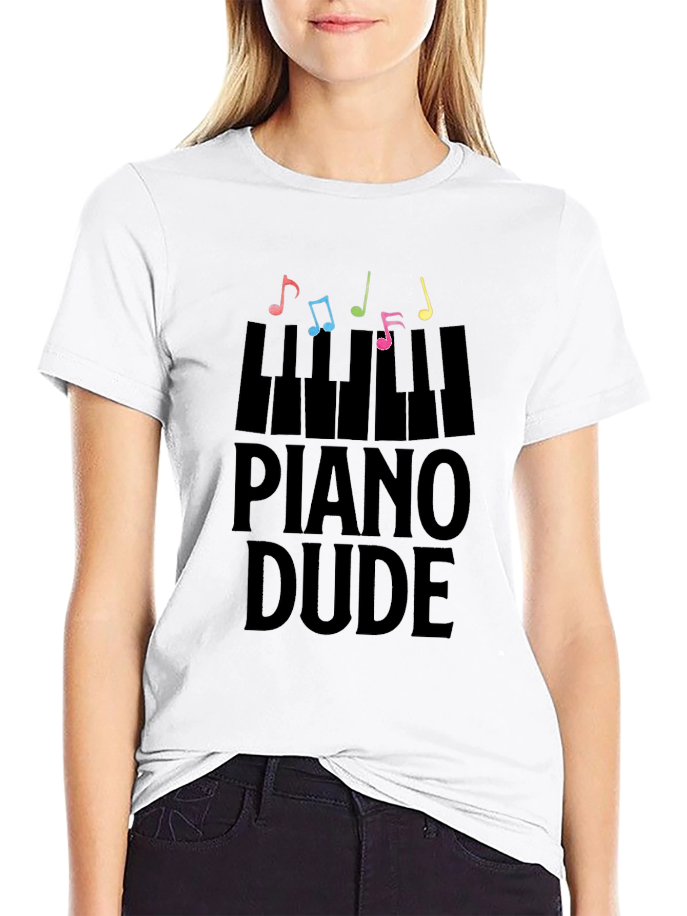 Black Piano Dude Black Graphic Tee view 9