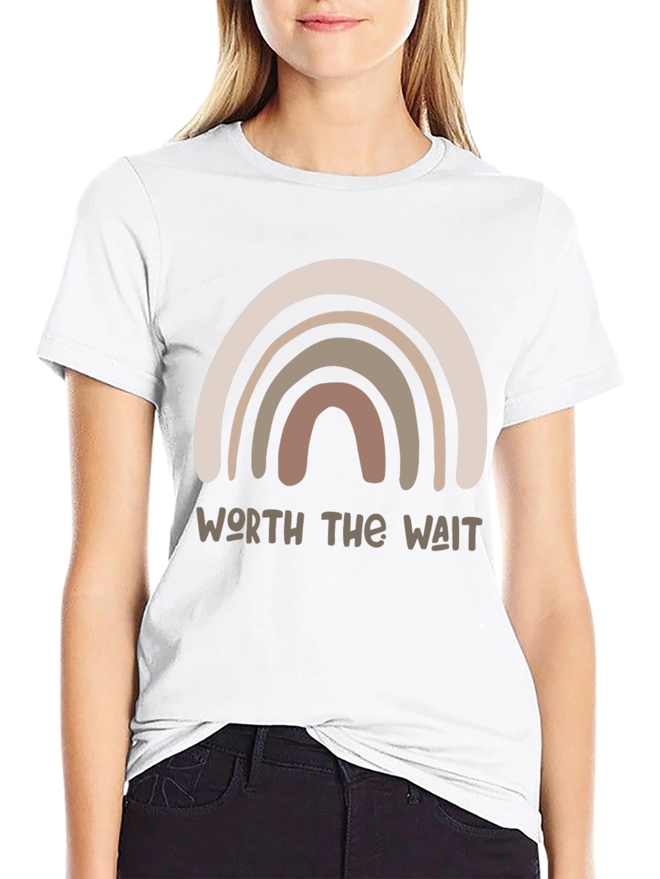 Black Worth the Wait Rainbow Graphic Tee - Unisex view 9