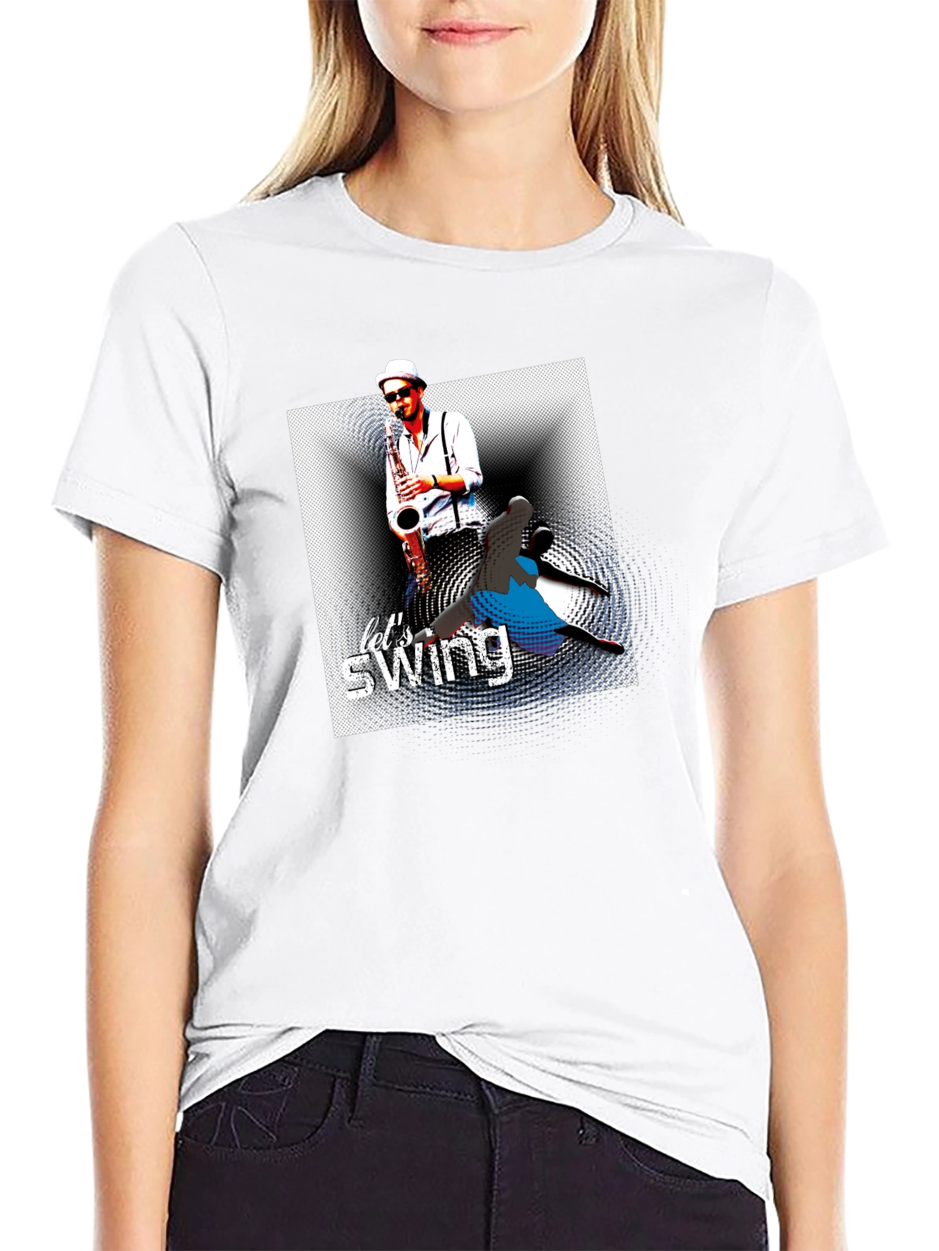 Black Let's Swing Graphic T-Shirt - Black view 9