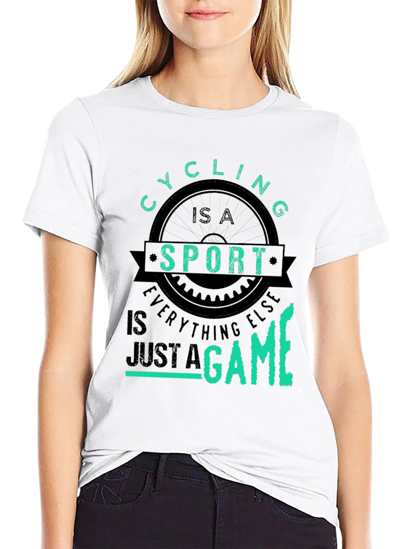 Black Cycling is a Sport T-Shirt view 9