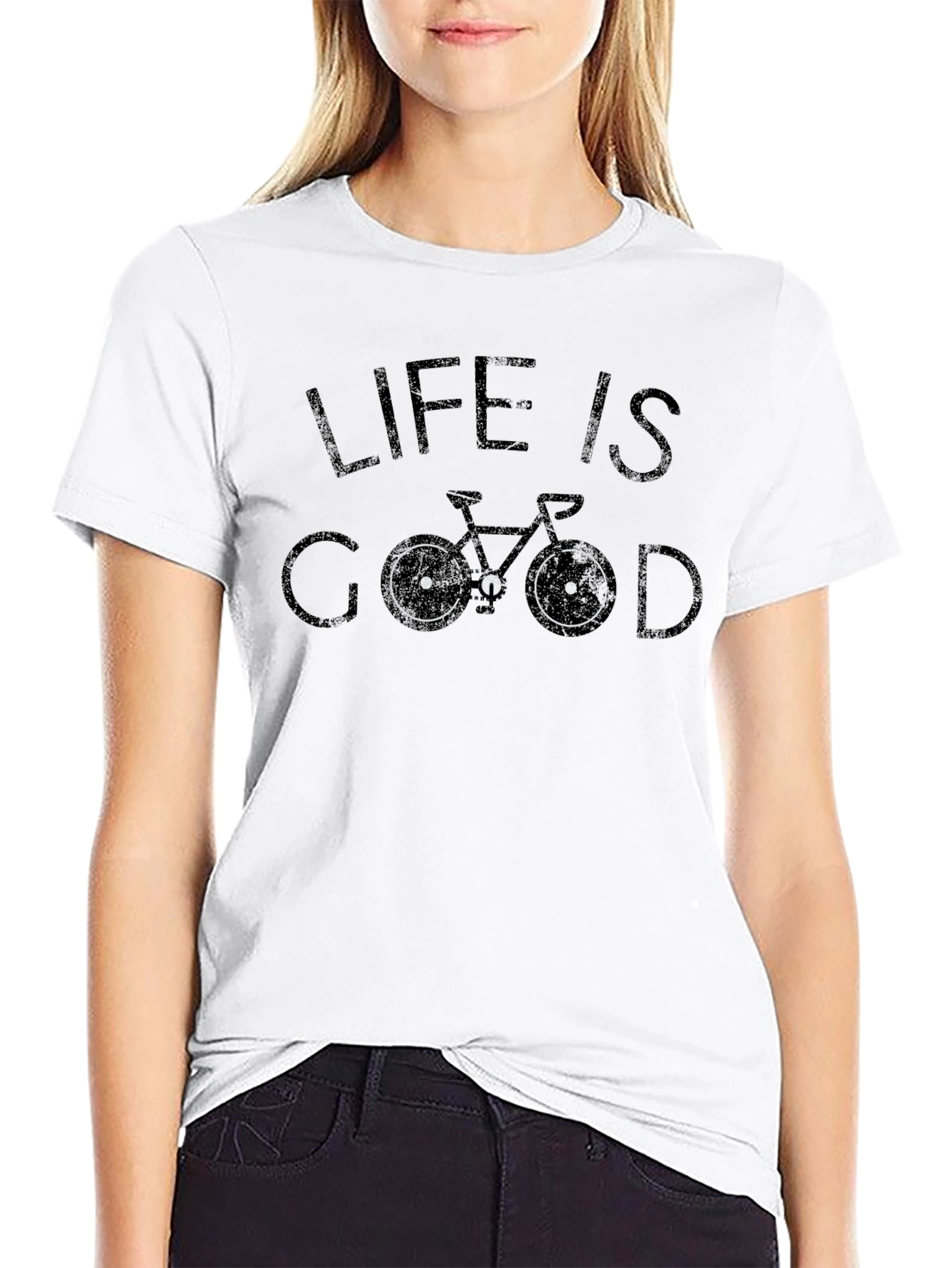 Black Life is Good Bicycle T-Shirt - Black view 9