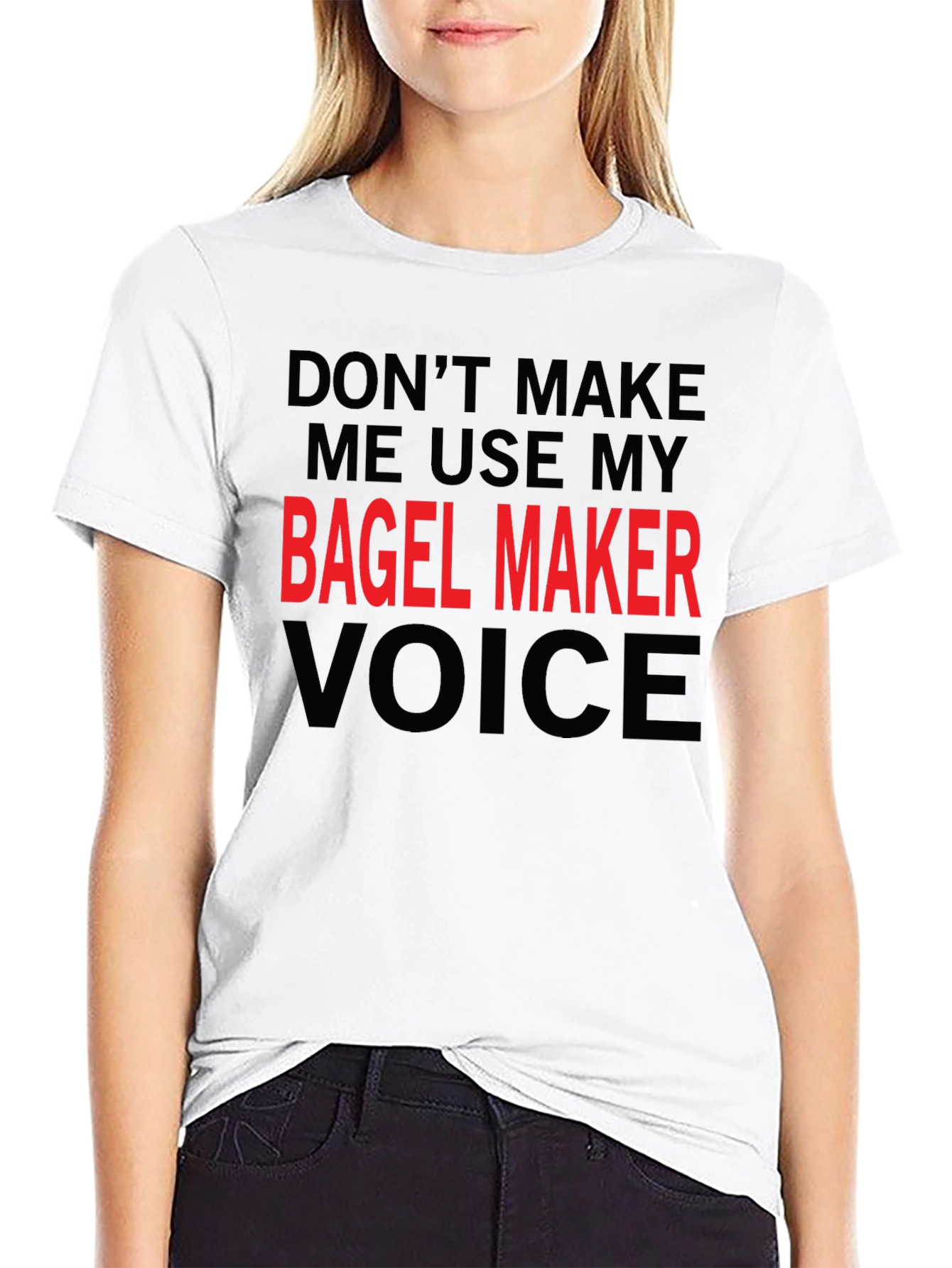 Black Bagel Maker Voice T-Shirt - Funny Graphic Tee view 9