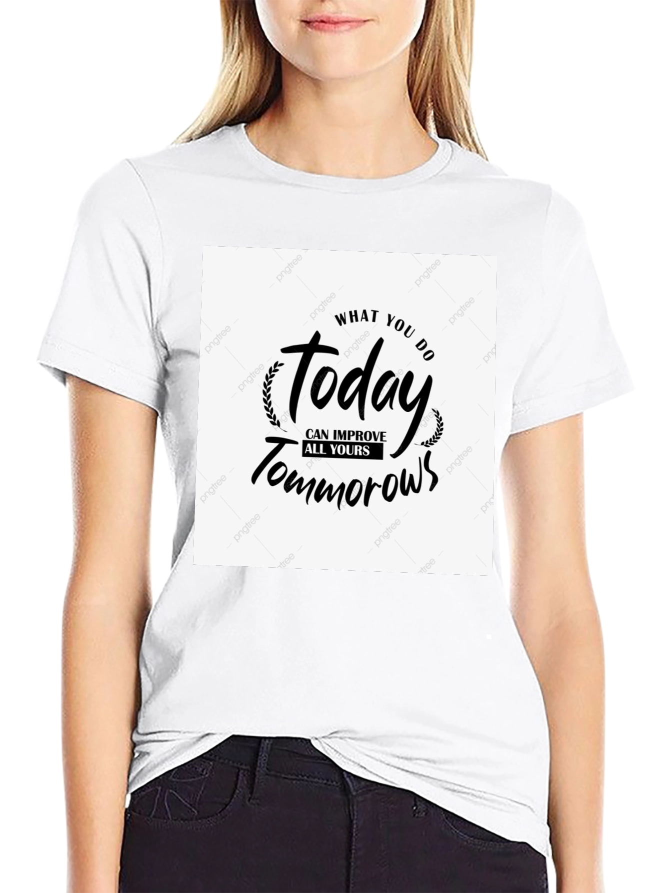 Black Motivational T-Shirt - Today Improves Tomorrows view 9