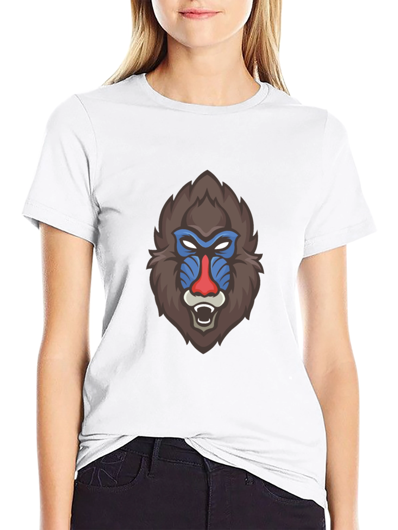 Black Bold Mandrill Graphic Tee - Black Cotton Blend view 9