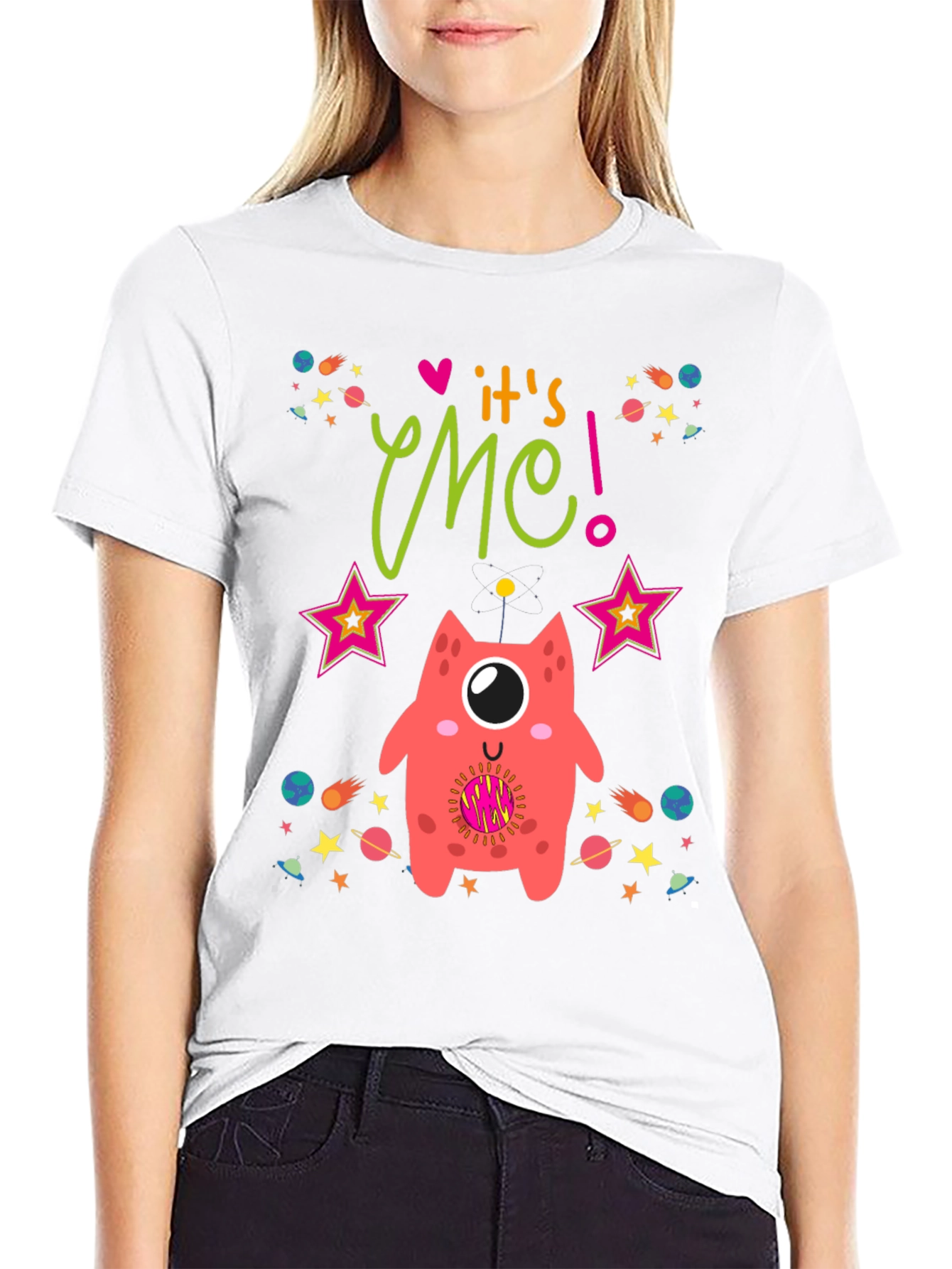 Black It's Me! Monster Graphic Tee - Space Lover view 9
