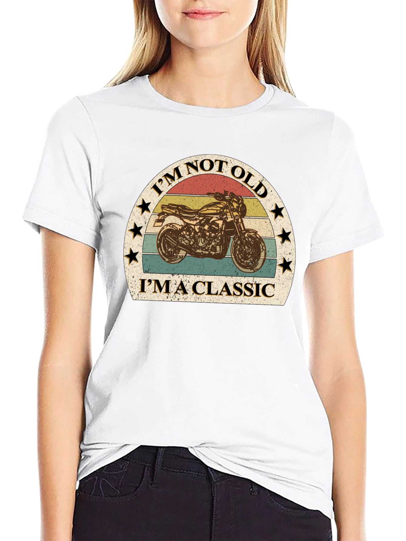 Black Classic Motorcycle Graphic Tee - I'm Not Old view 9