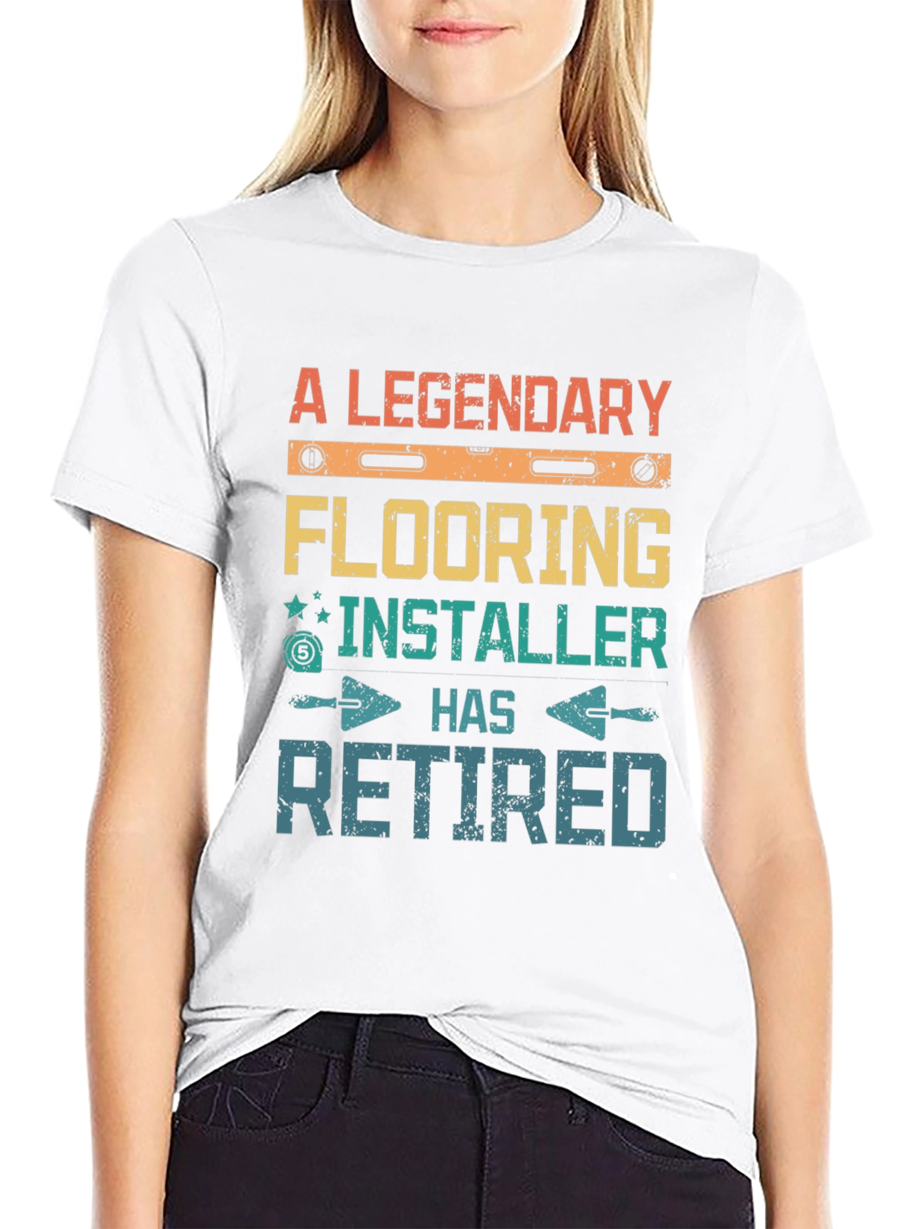 Black Retired Flooring Installer T-Shirt - Legendary view 9
