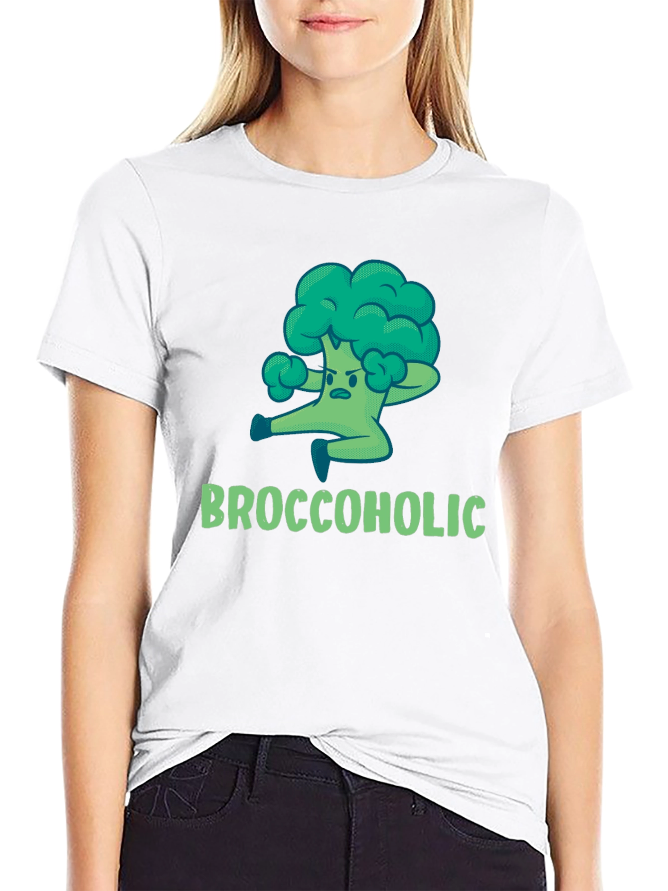 Black Broccoholic T-Shirt: Funny Broccoli Lover Tee view 9