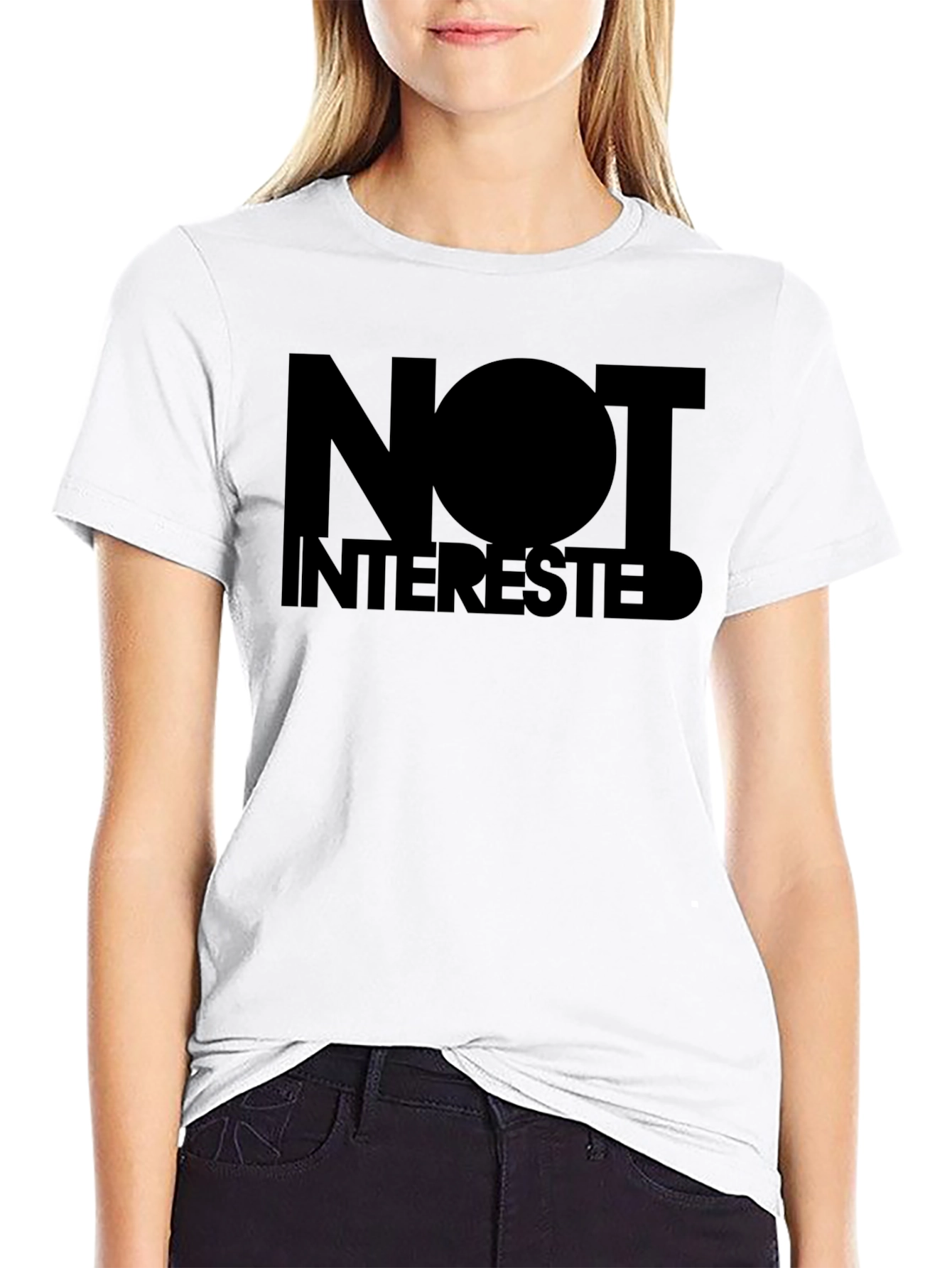 Black Not Interested Graphic T-Shirt - Bold Statement Tee view 9