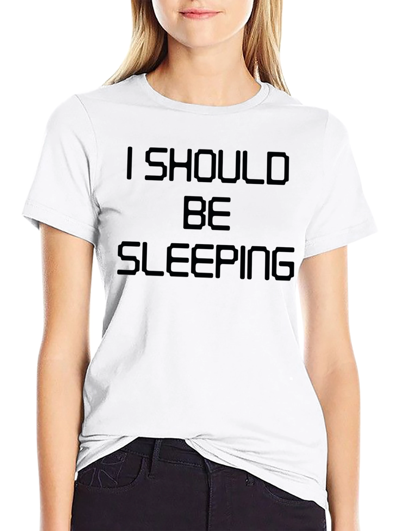 Black I Should Be Sleeping Funny Graphic Tee view 9