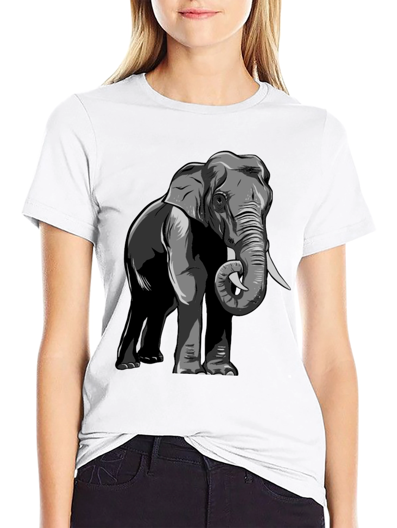 Black Elephant Graphic T-Shirt - Classic Black Tee view 9