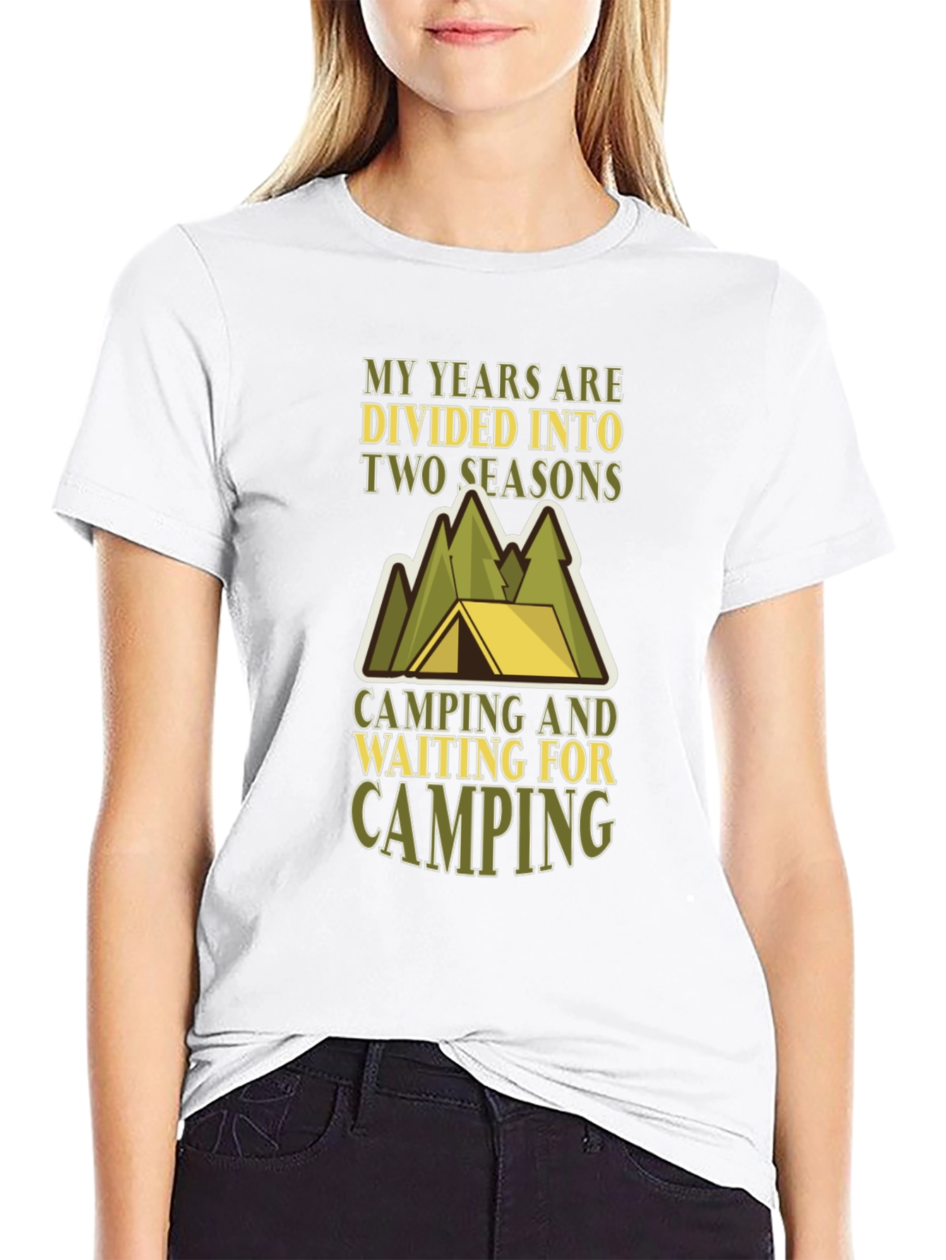 Black Camping Seasons T-Shirt - Funny Outdoor Tee view 9