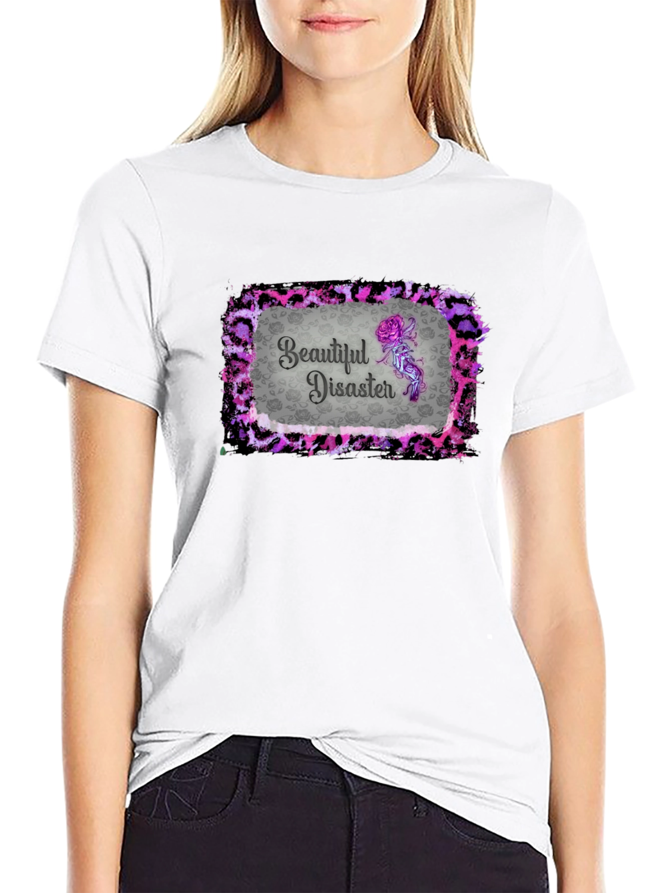 Black Beautiful Disaster Graphic Tee - Unique Design view 9